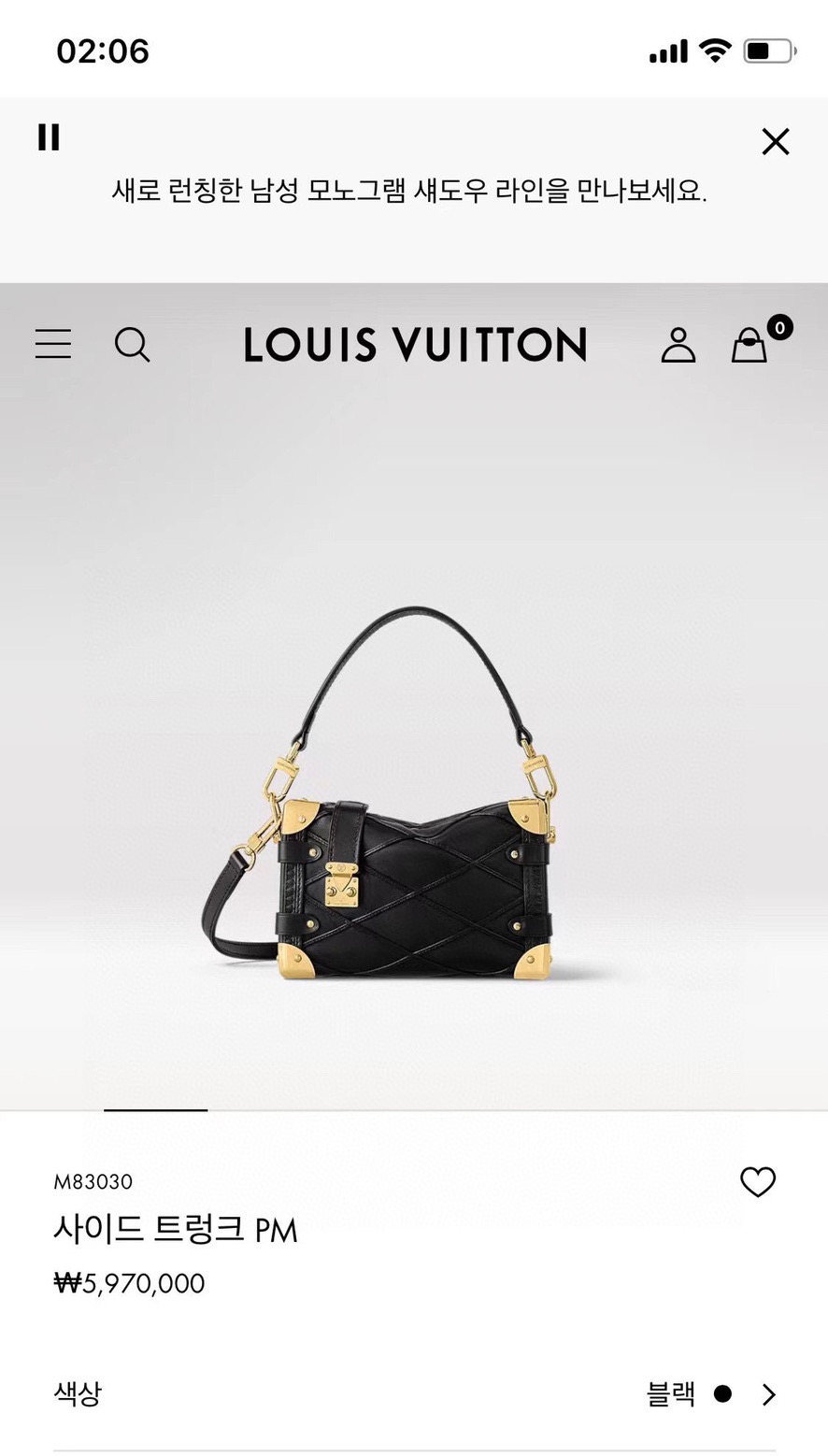 Louis Vuitton Basic Bag Cow Leather Black M-l-s