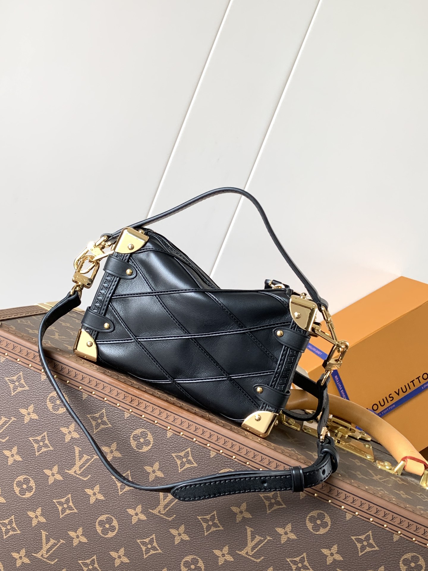 Louis Vuitton Basic Bag Cow Leather Black M-l-s