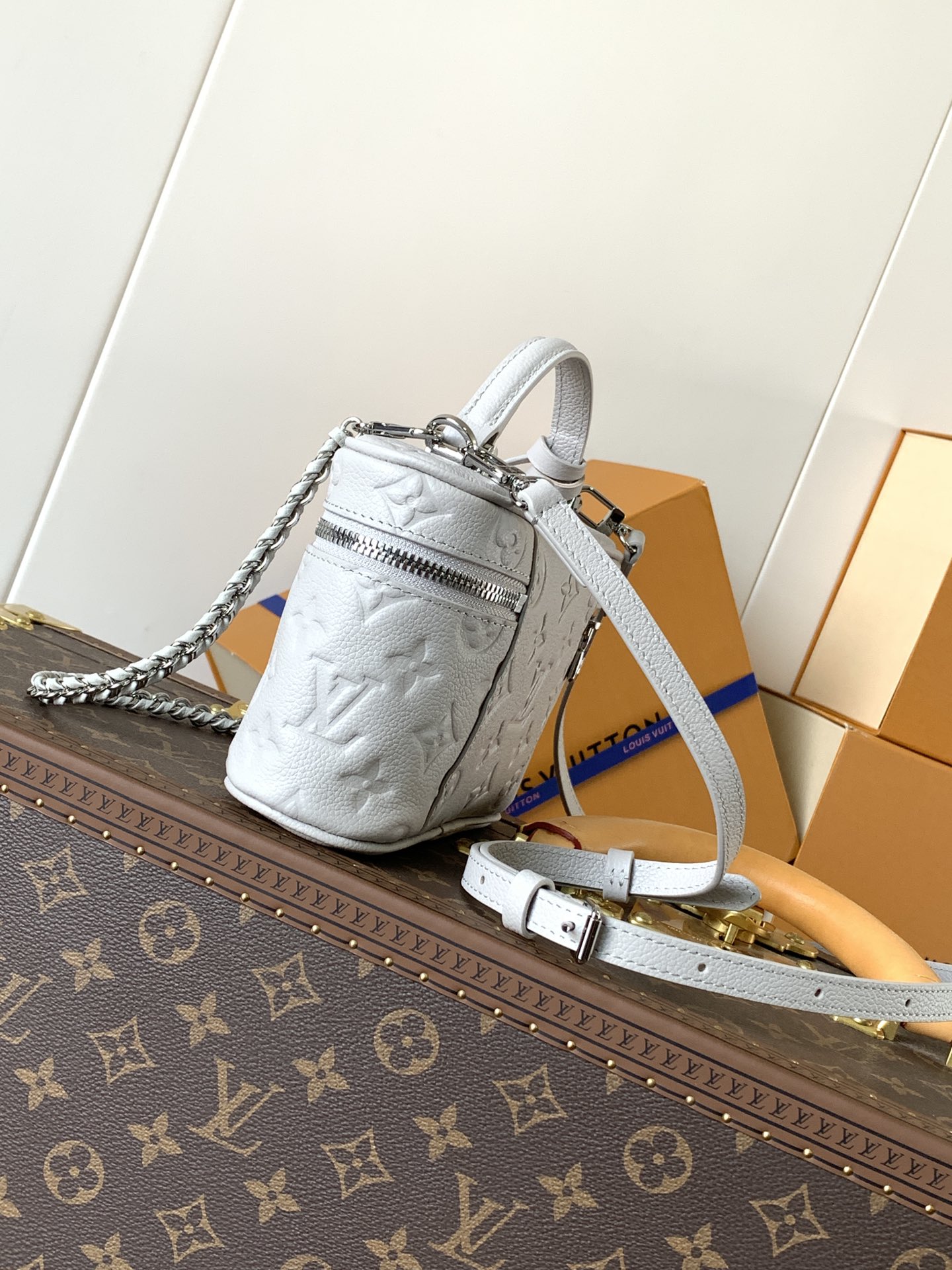 Louis Vuitton Basic Bag Cow Leather Gray M-l-s