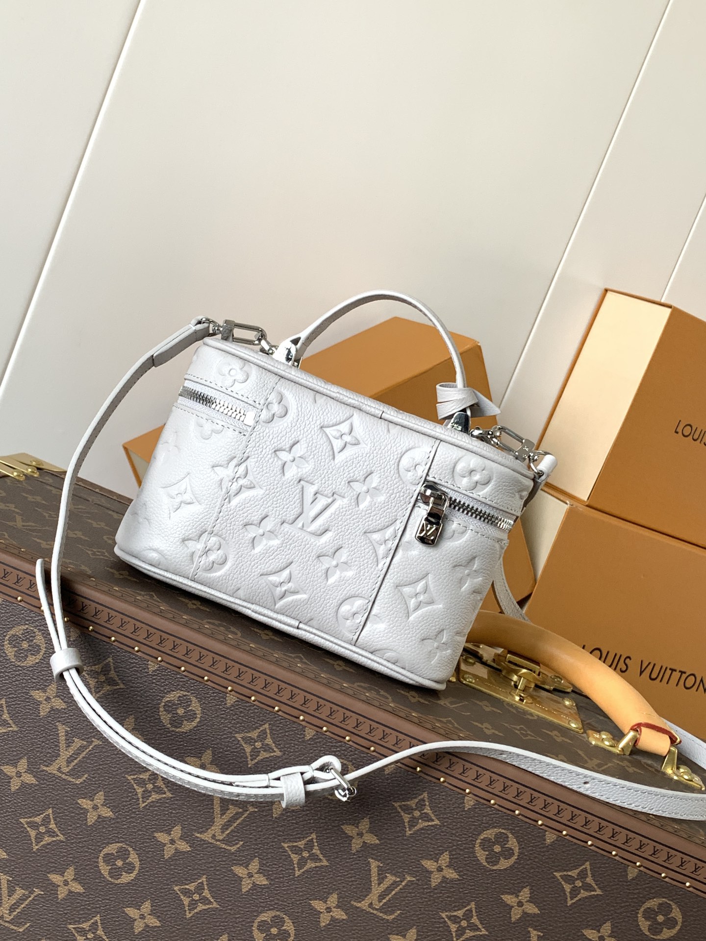 Louis Vuitton Basic Bag Cow Leather Gray M-l-s