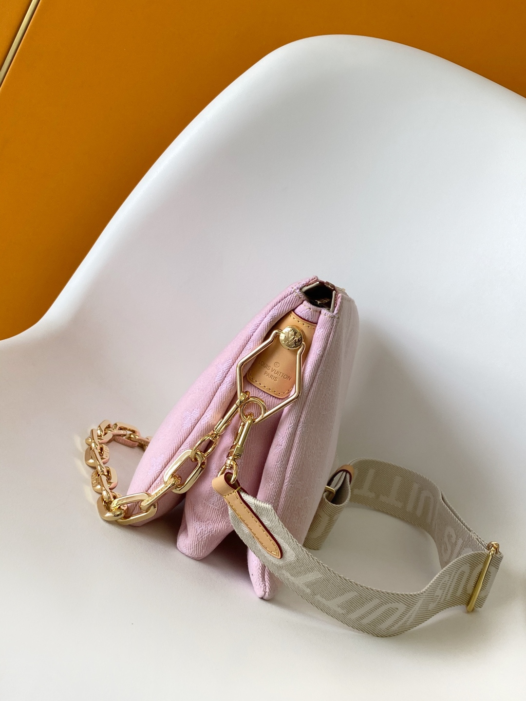 Louis Vuitton Basic Bag Cow Leather Blue M-s