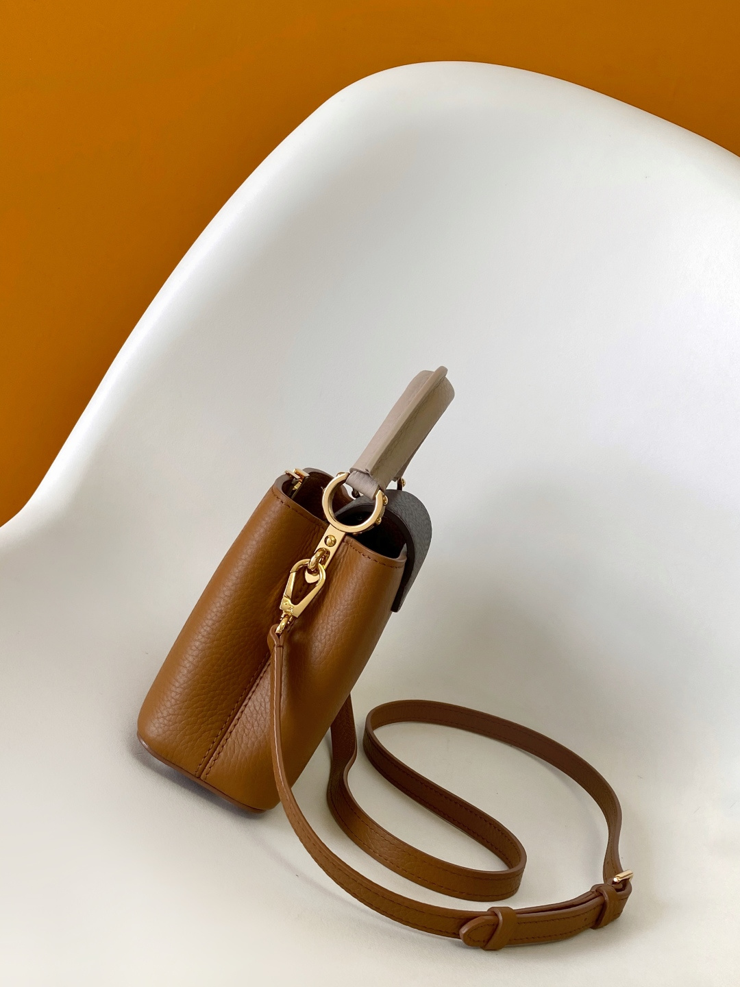 Louis Vuitton Basic Bag Cow Leather Brown M-l-s