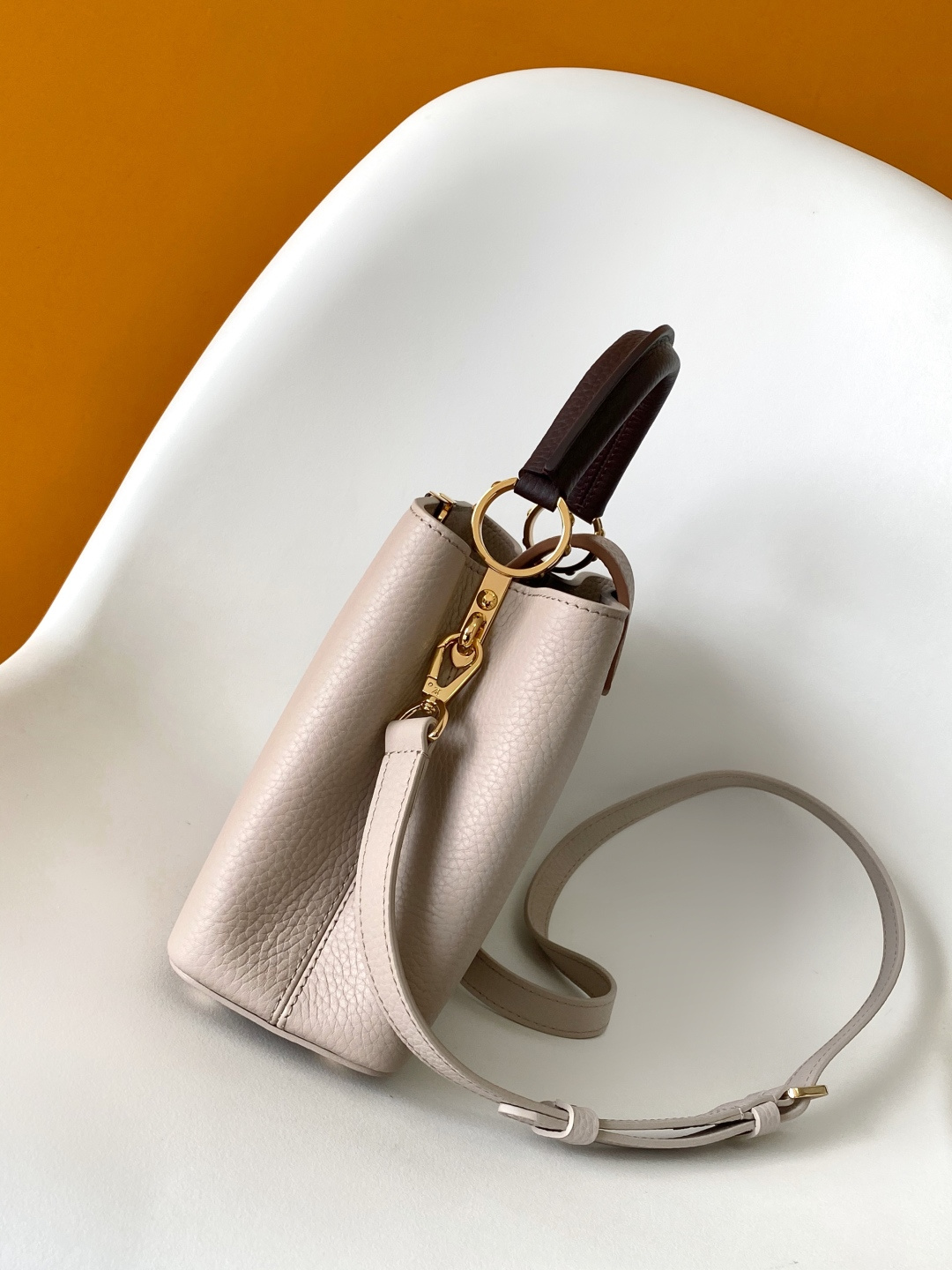 Louis Vuitton Basic Bag Cow Leather Brown M-l-s