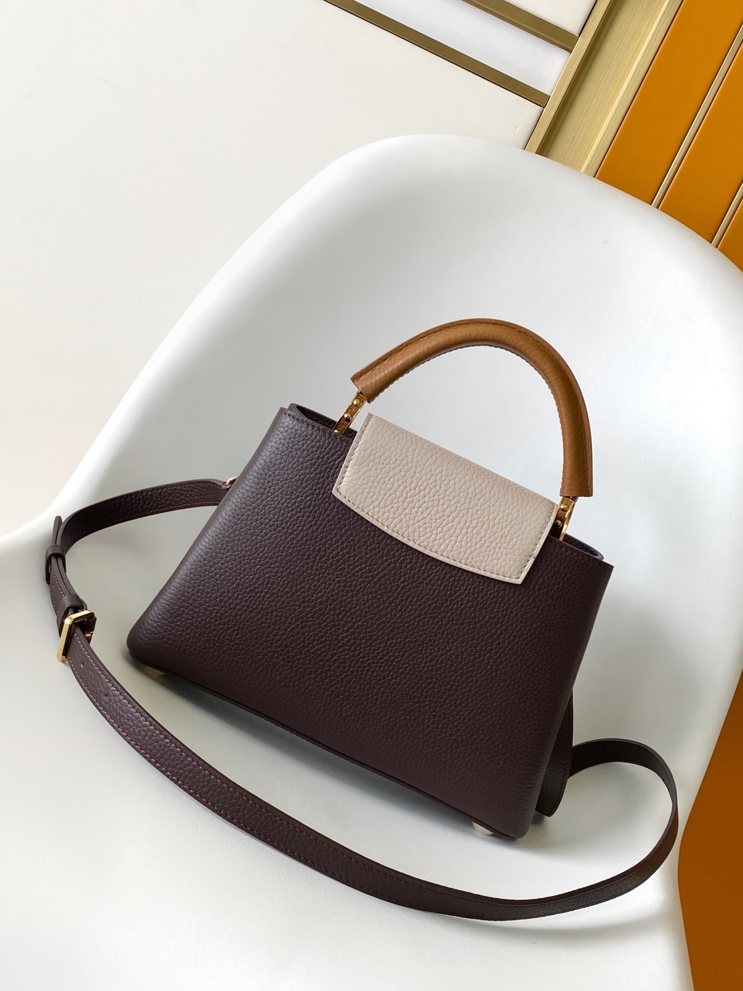 Louis Vuitton Basic Bag Cow Leather Brown M-l-s