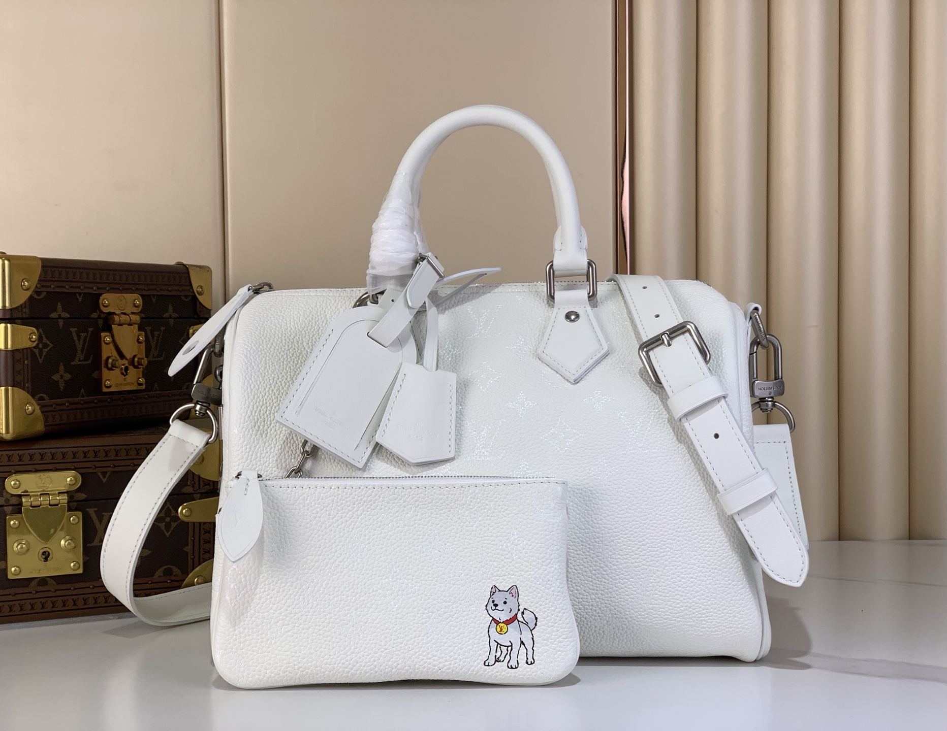 Louis Vuitton Basic Bag Cow Leather White M-s