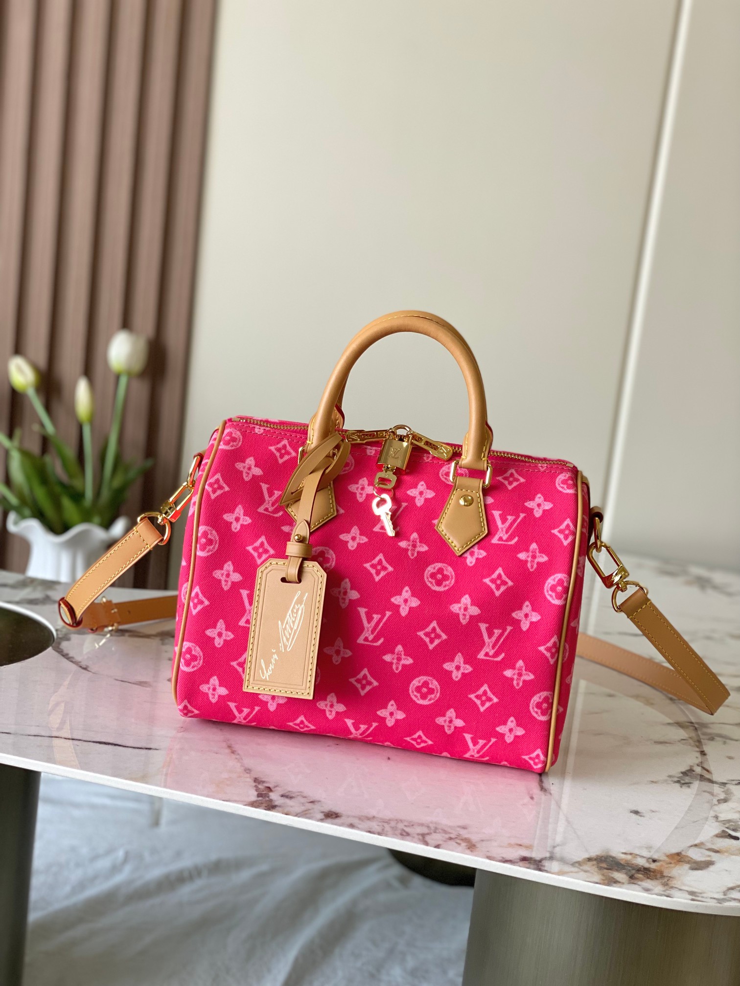 Louis Vuitton Basic Bag Cow Leather Pink M-l-s