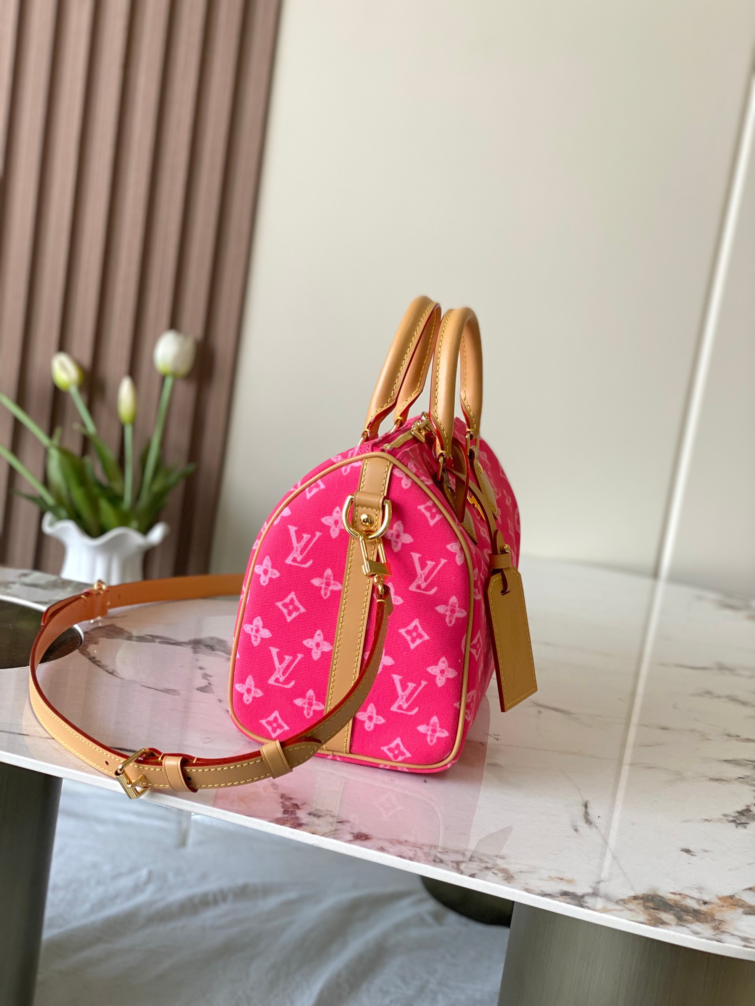 Louis Vuitton Basic Bag Cow Leather Pink M-l-s