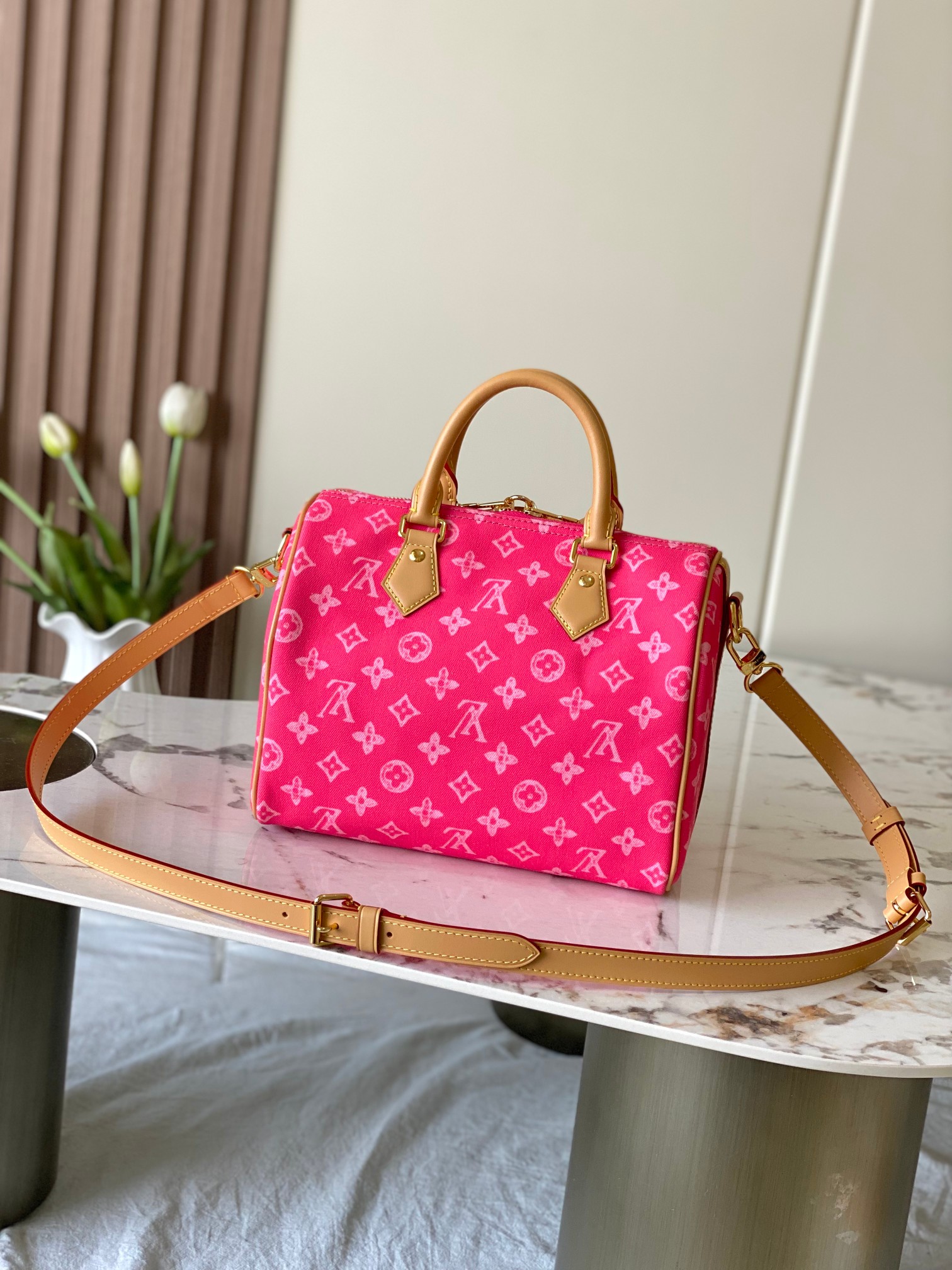 Louis Vuitton Basic Bag Cow Leather Pink M-l-s