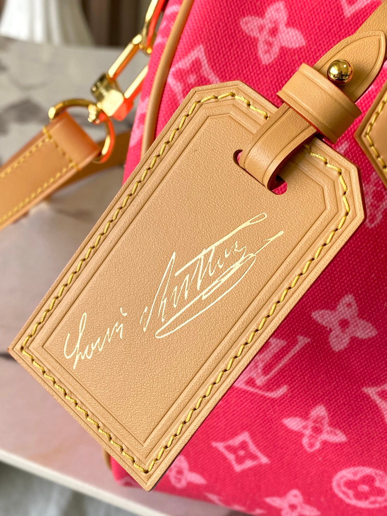 Louis Vuitton Basic Bag Cow Leather Pink M-l-s