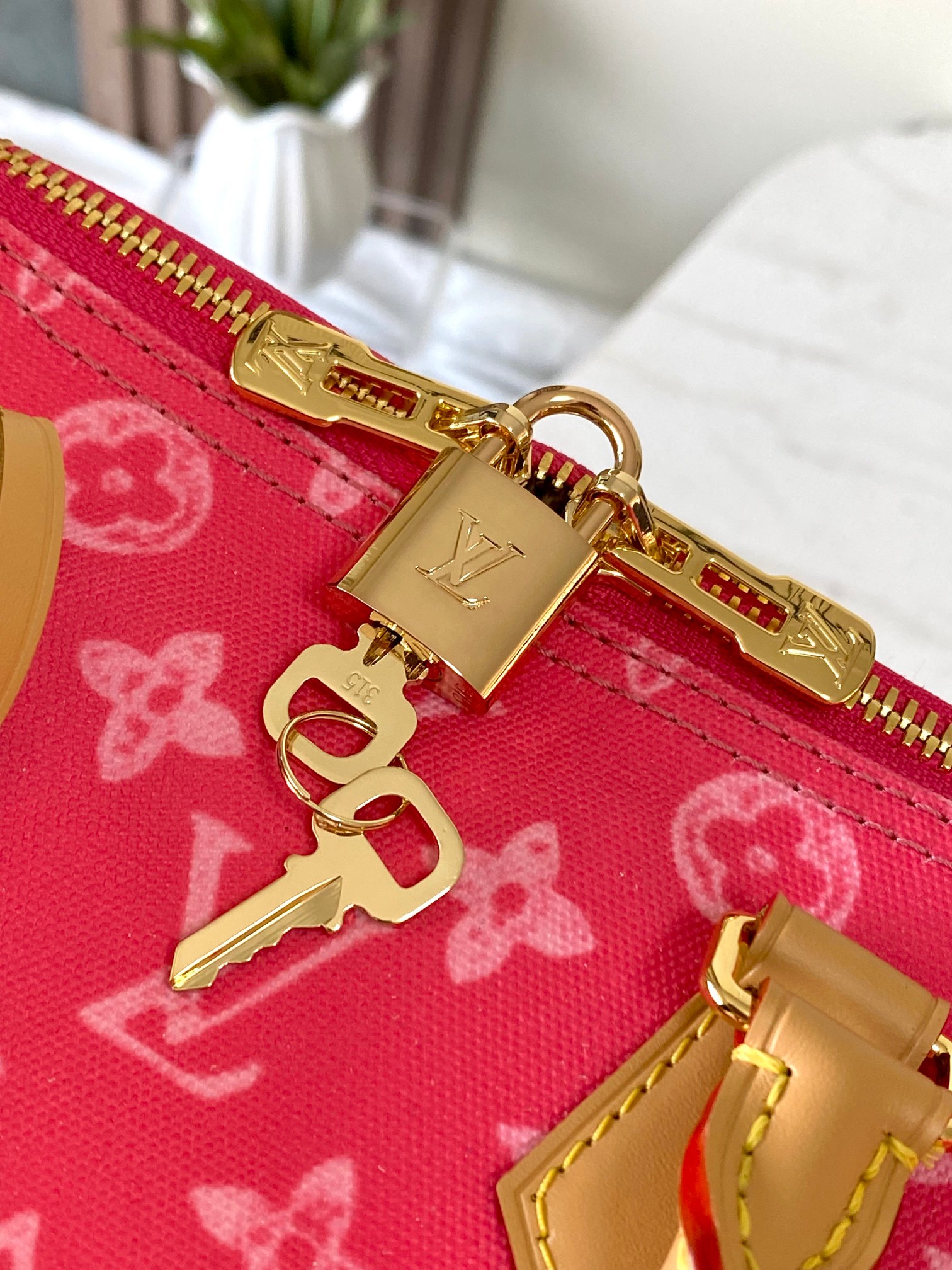 Louis Vuitton Basic Bag Cow Leather Pink M-l-s