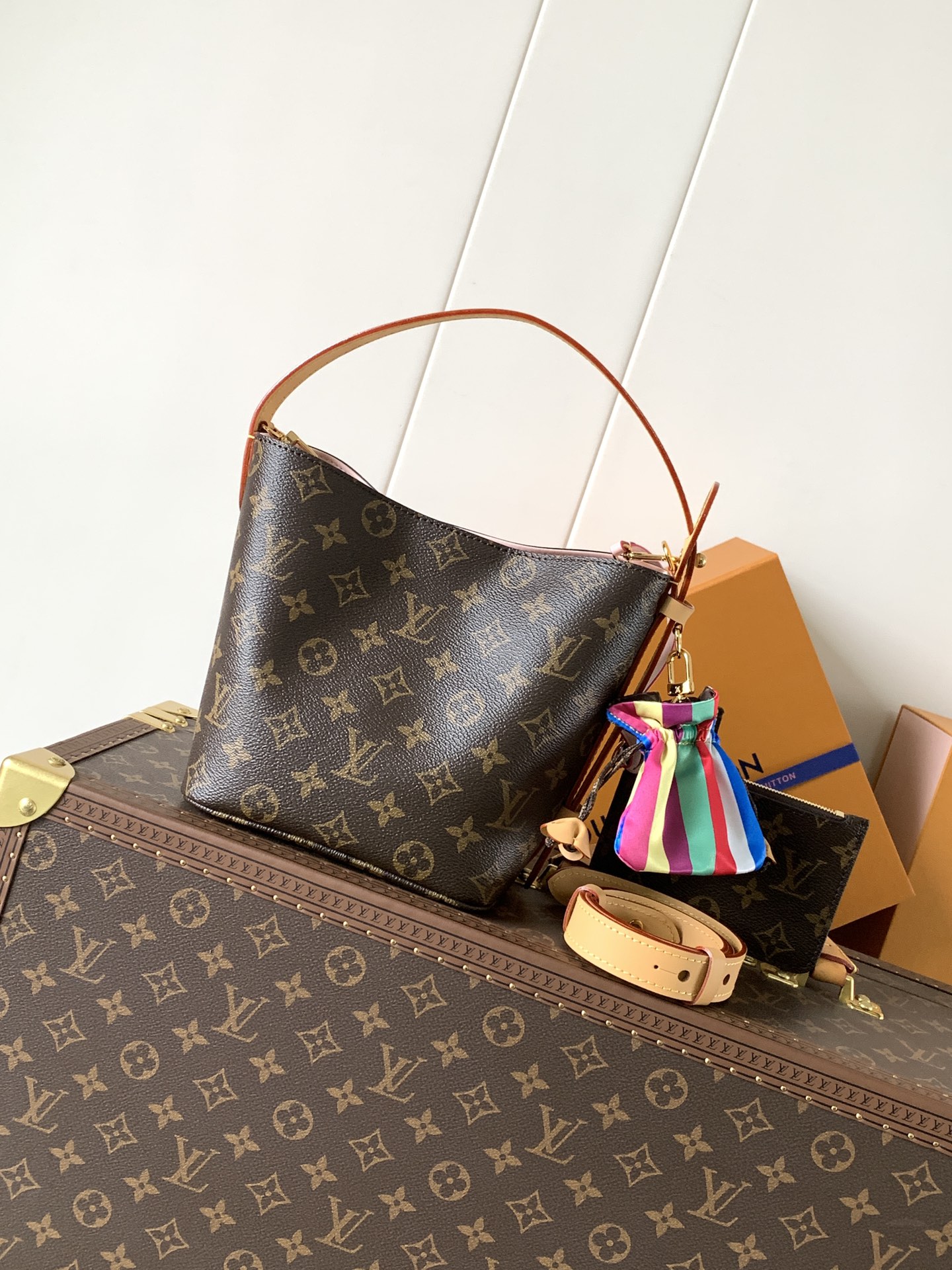 Louis Vuitton Basic Bag Cow Leather Foldable M-l