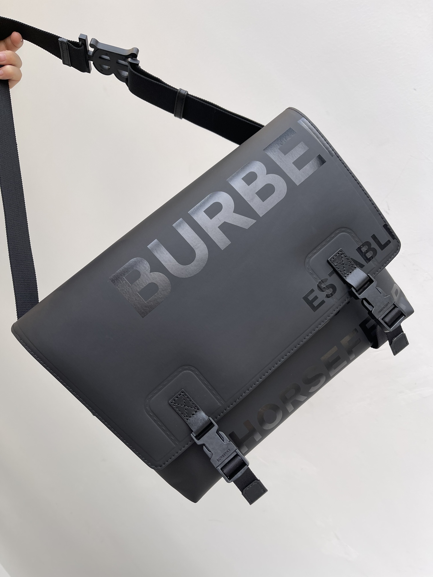 Burberry Male Shoulder Bag Canvas Black Waterproof M-l-s