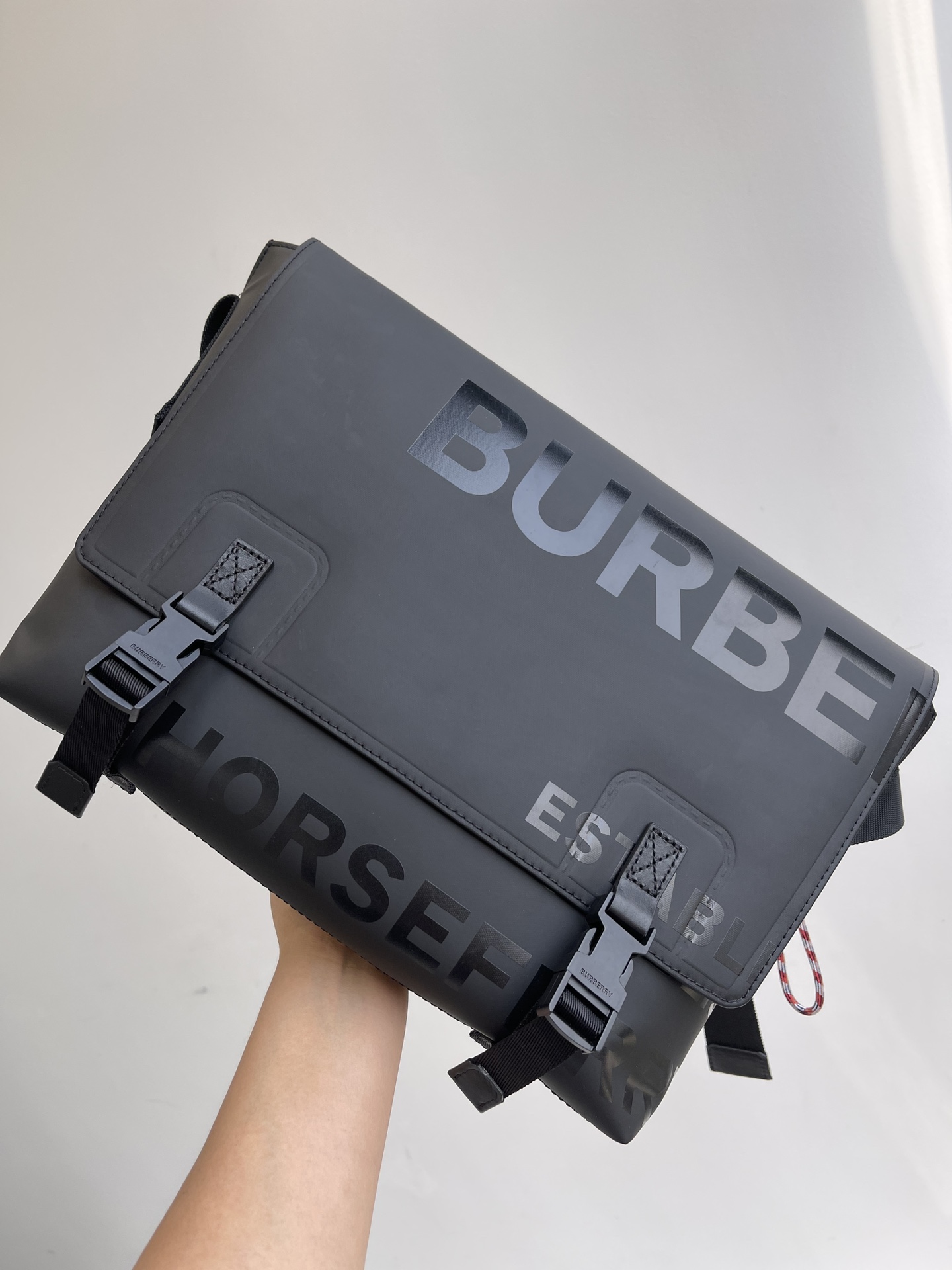 Burberry Male Shoulder Bag Canvas Black Waterproof M-l-s