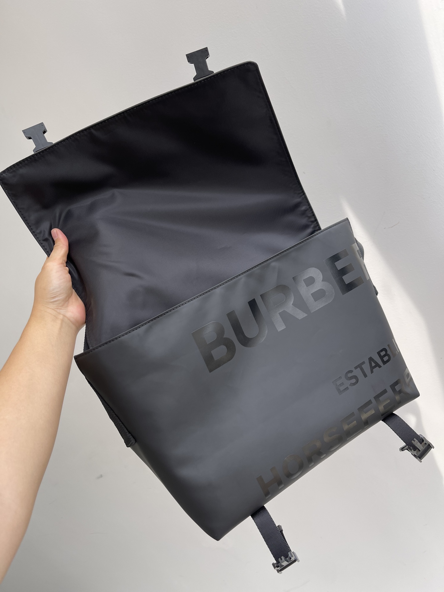 Burberry Male Shoulder Bag Canvas Black Waterproof M-l-s