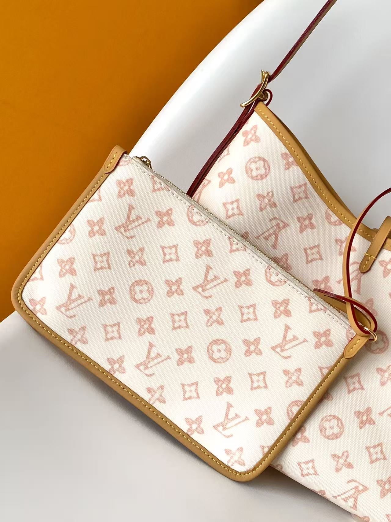 Louis Vuitton Clutch Bag Canvas Blue M-l