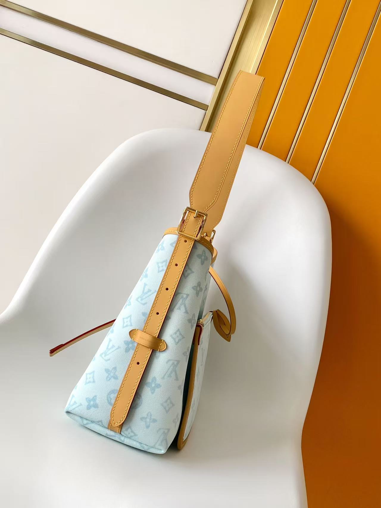 Louis Vuitton Clutch Bag Canvas Blue M-l