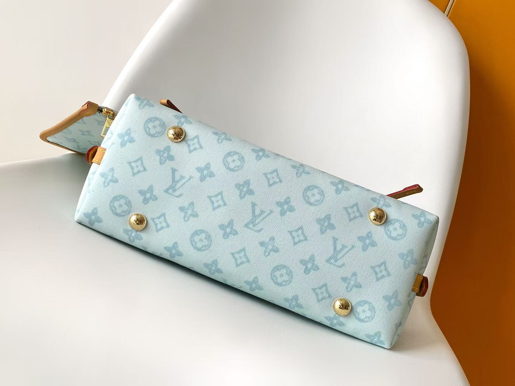 Louis Vuitton Clutch Bag Canvas Blue M-l