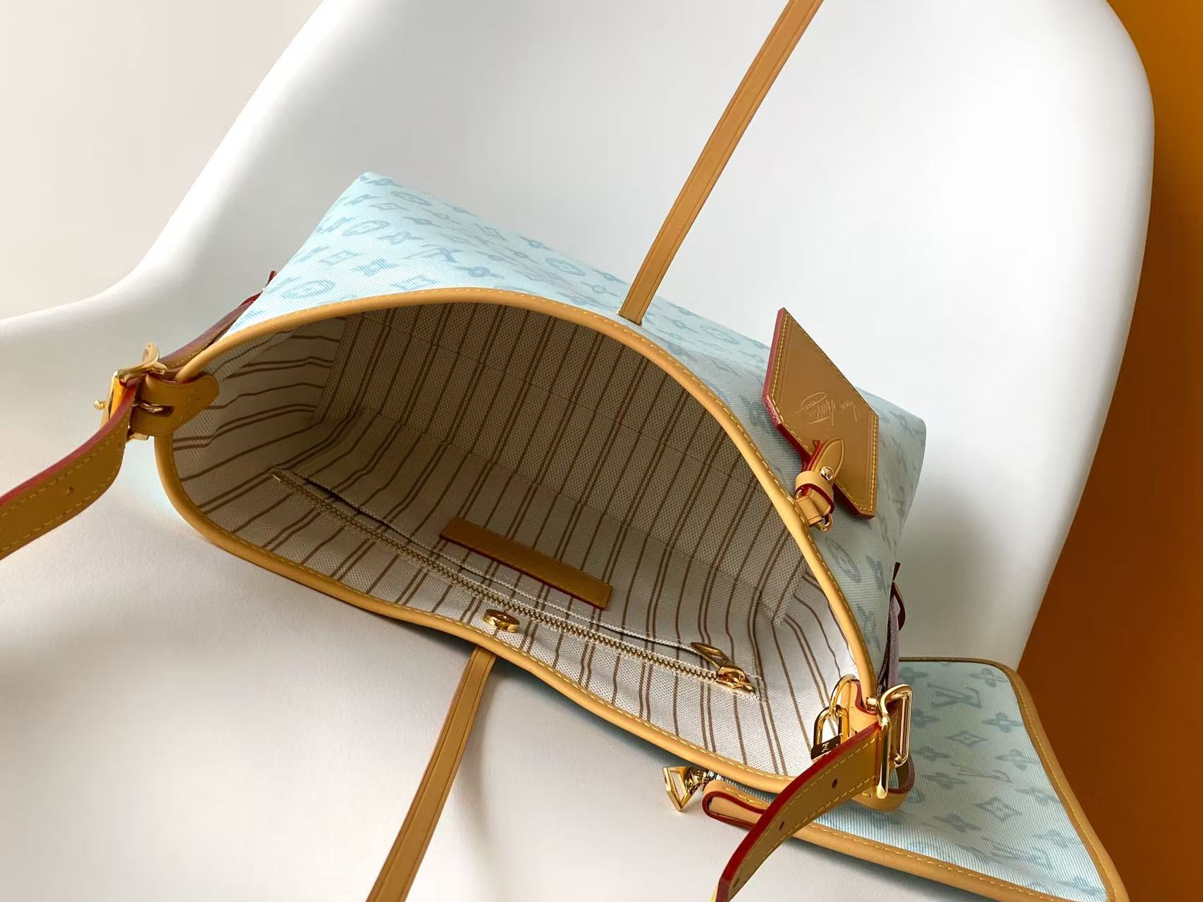 Louis Vuitton Clutch Bag Canvas Blue M-l