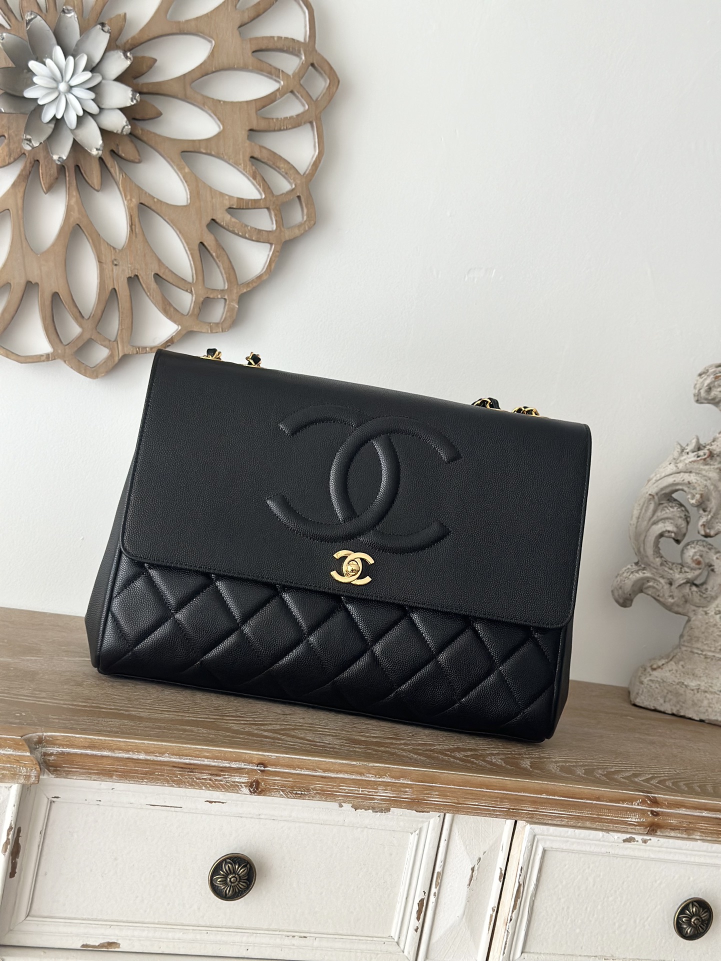 Chanel Basic Bag Cow Leather Black L