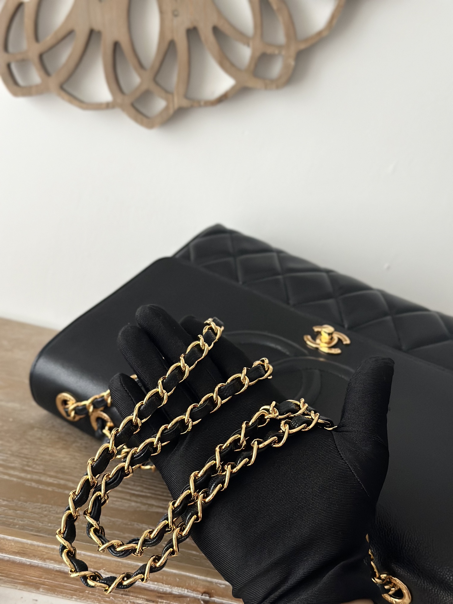 Chanel Basic Bag Cow Leather Black L