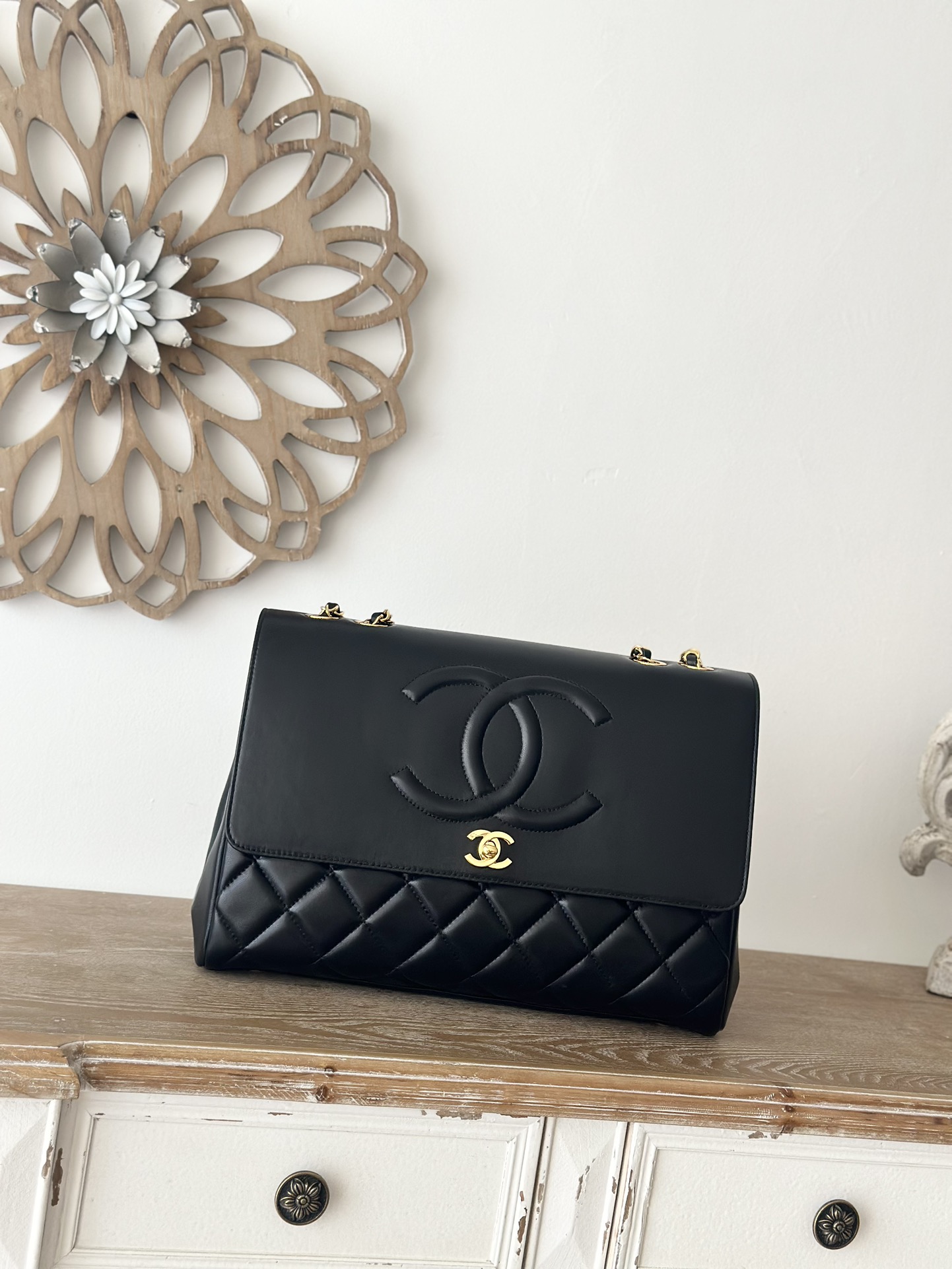 Chanel Basic Bag Cow Leather Black L