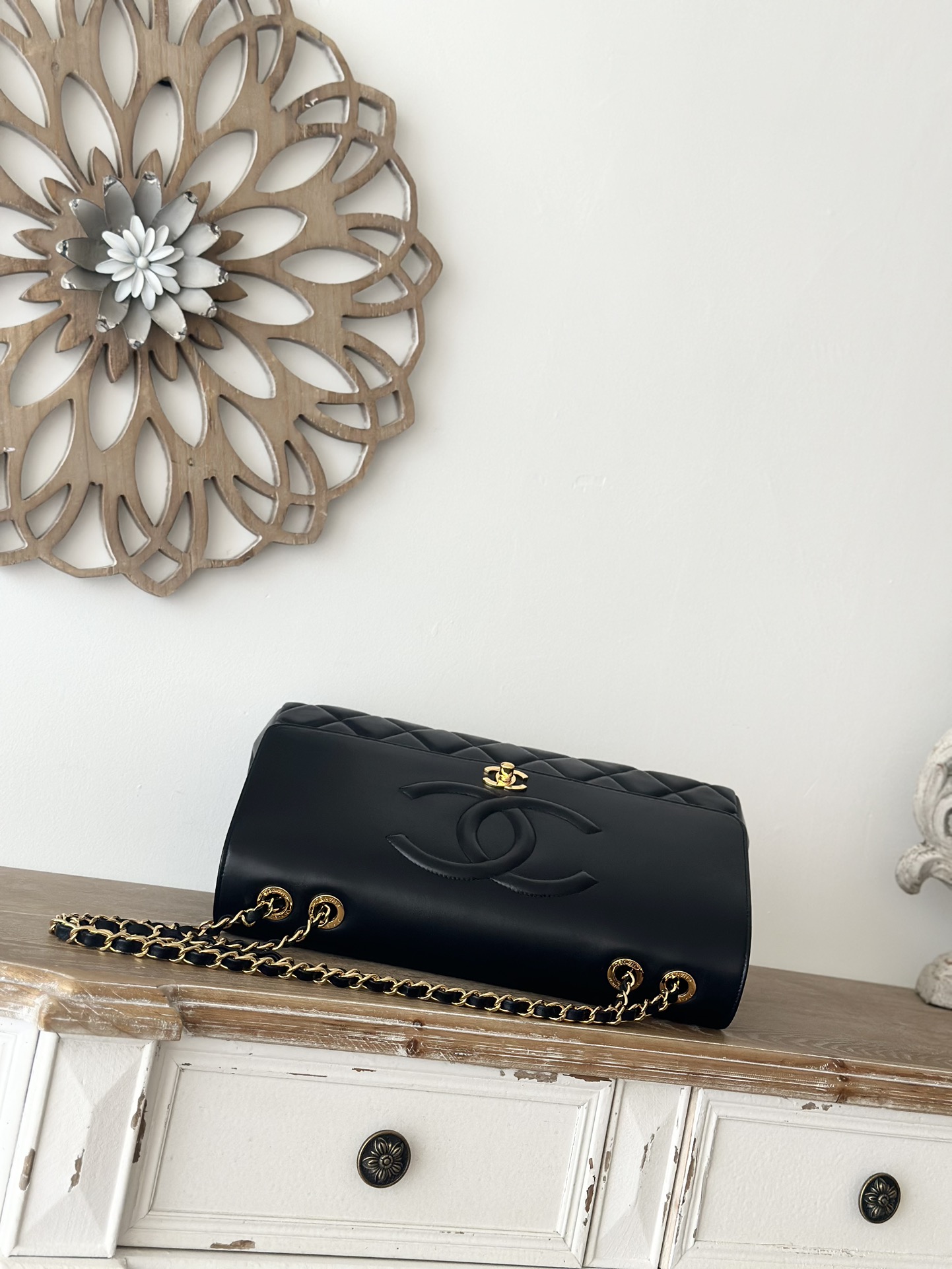 Chanel Basic Bag Cow Leather Black L