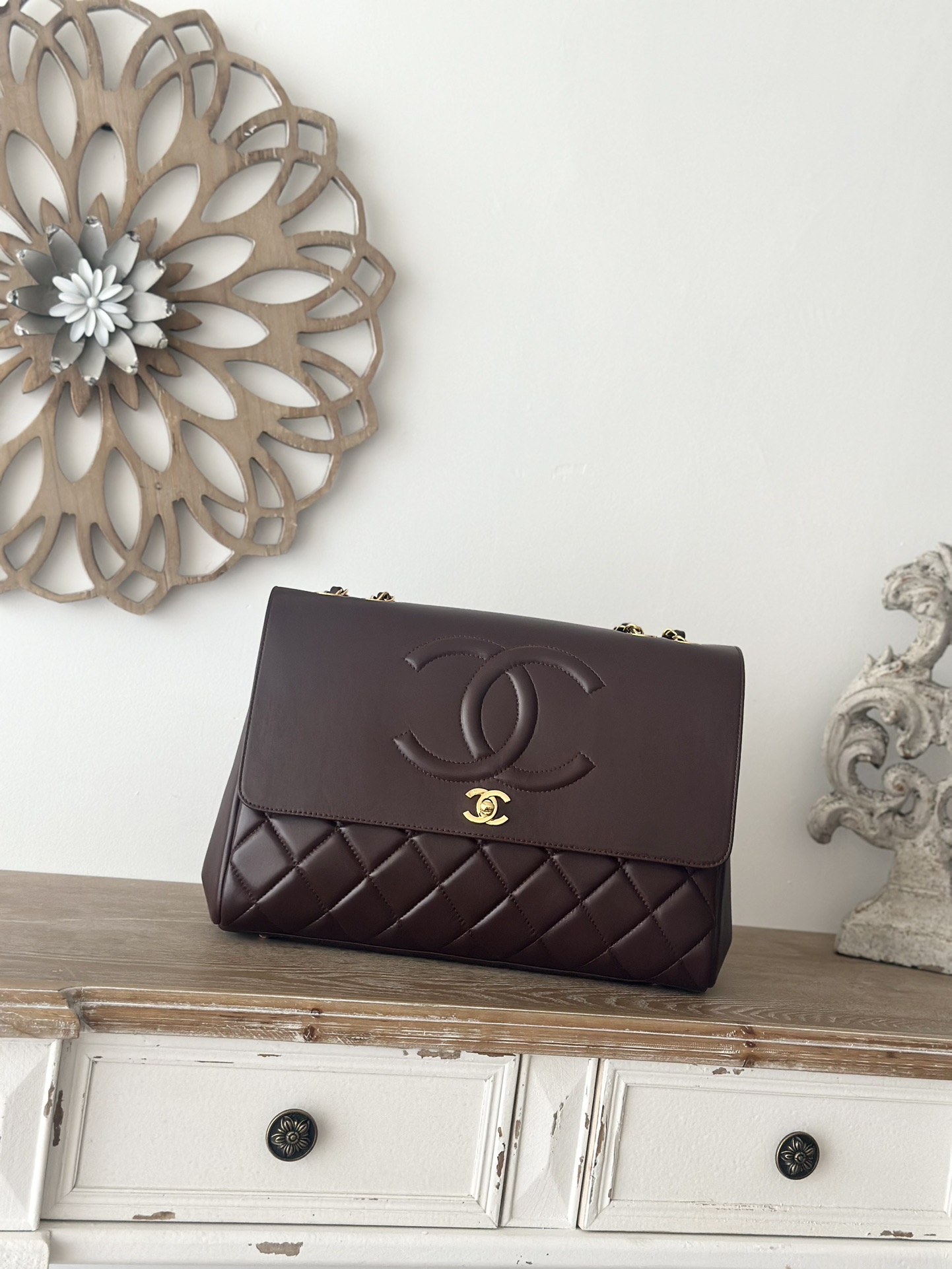 Chanel Basic Bag Cow Leather Brown L
