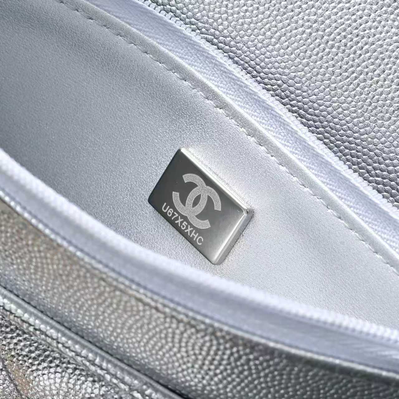 Chanel Basic Bag Cow Leather Silver M-l