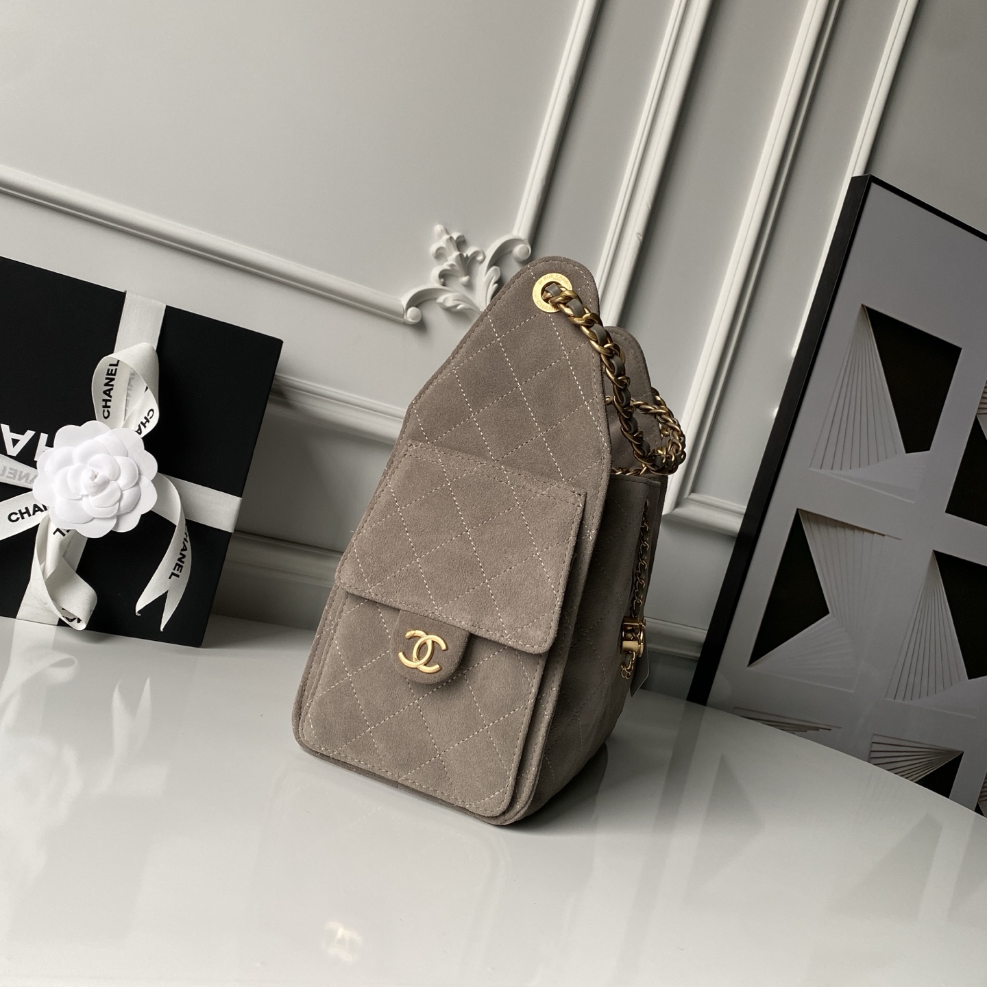 Chanel Basic Bag Gold 14cm-l-s