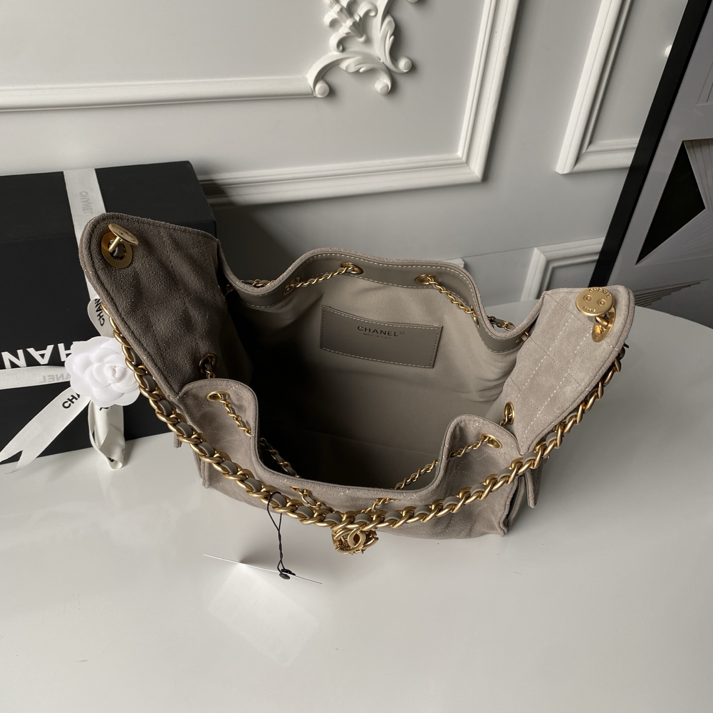 Chanel Basic Bag Gold 14cm-l-s