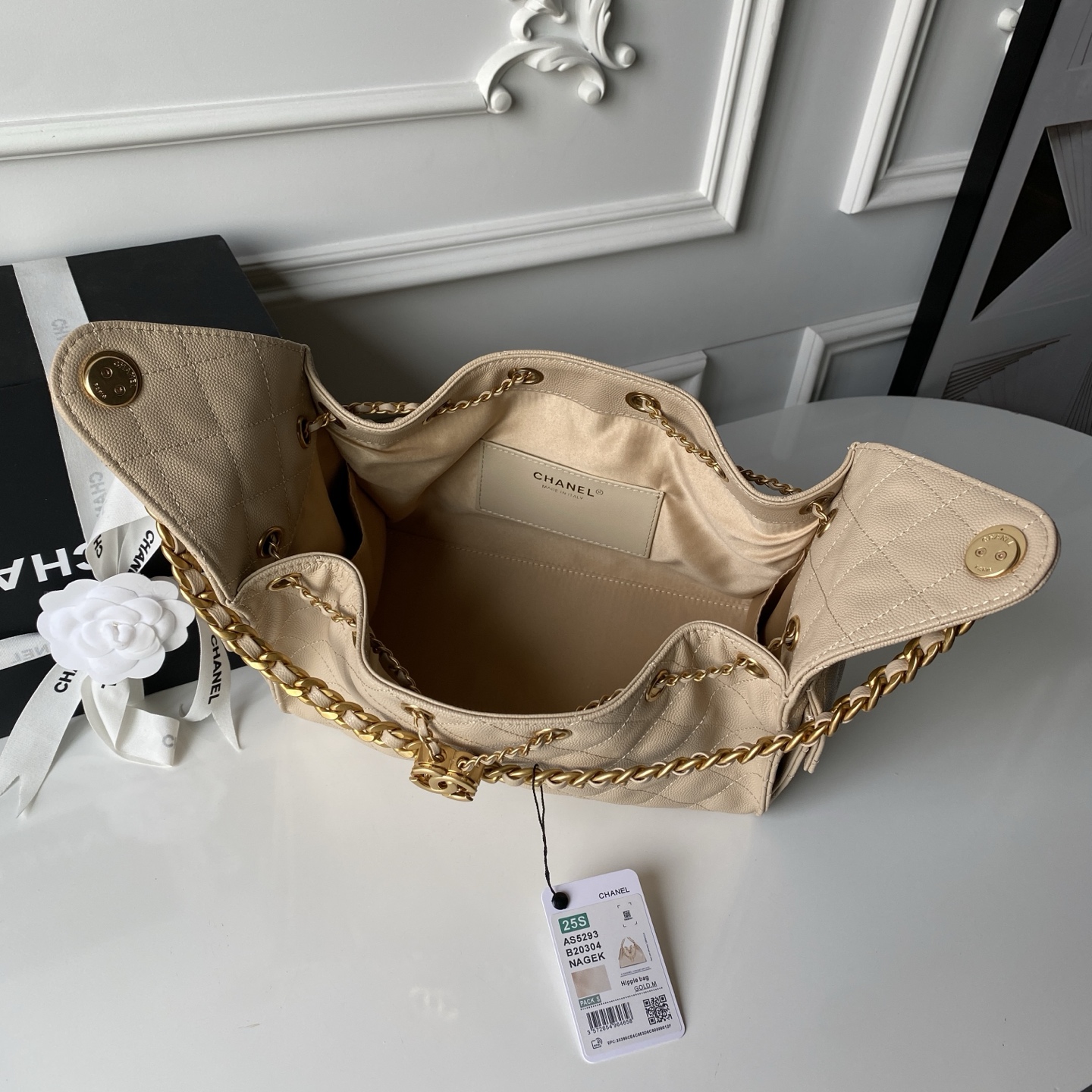 Chanel Basic Bag Gold 14cm-l-s