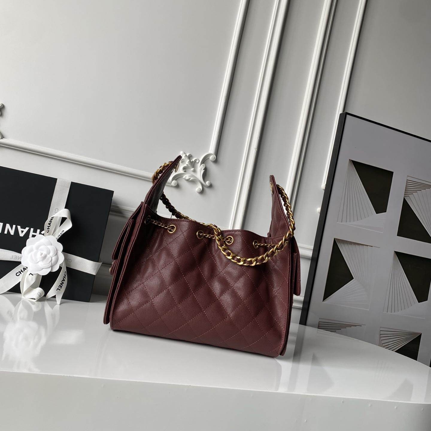 Chanel Basic Bag Gold 14cm-l-s