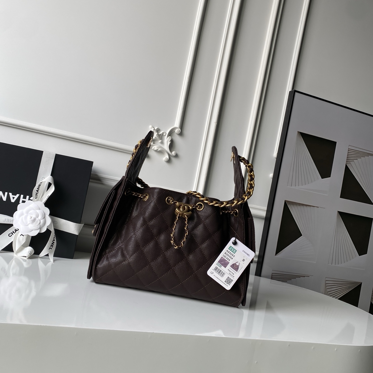 Chanel Basic Bag Gold 14cm-l-s