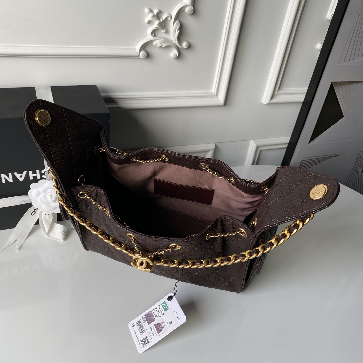 Chanel Basic Bag Gold 14cm-l-s