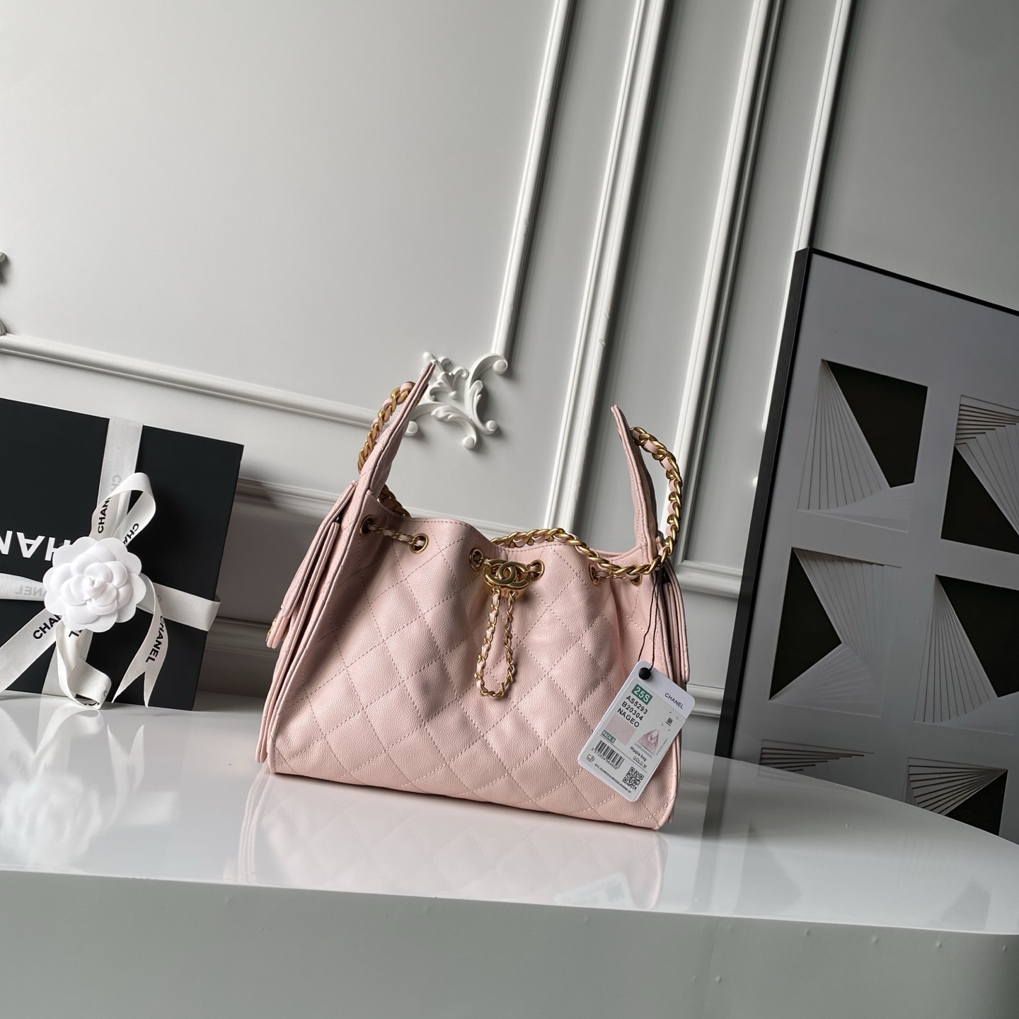 Chanel Basic Bag Gold 14cm-l-s