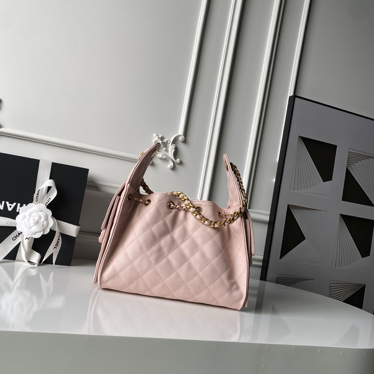 Chanel Basic Bag Gold 14cm-l-s