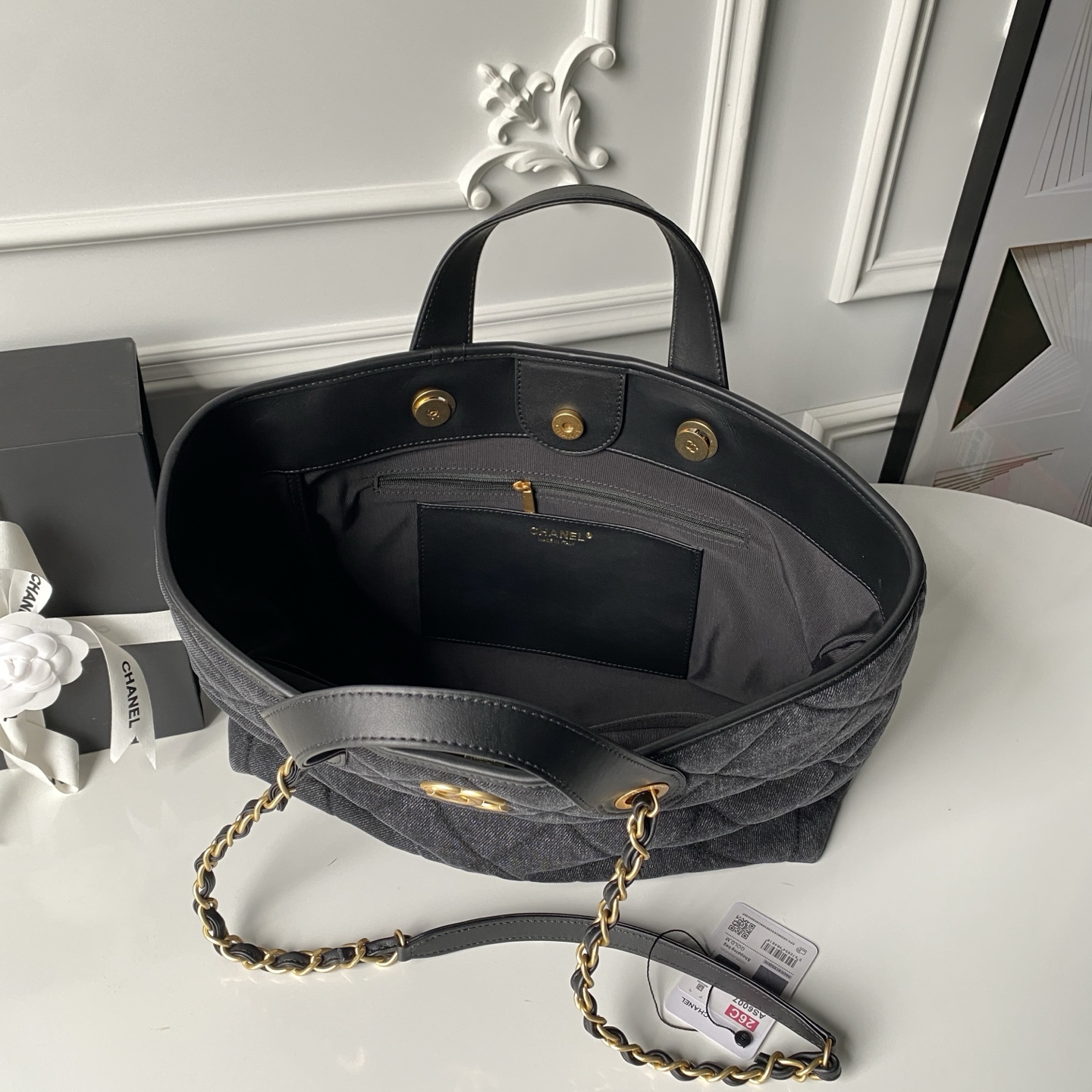 Chanel Tote Bag Cow Leather L-s