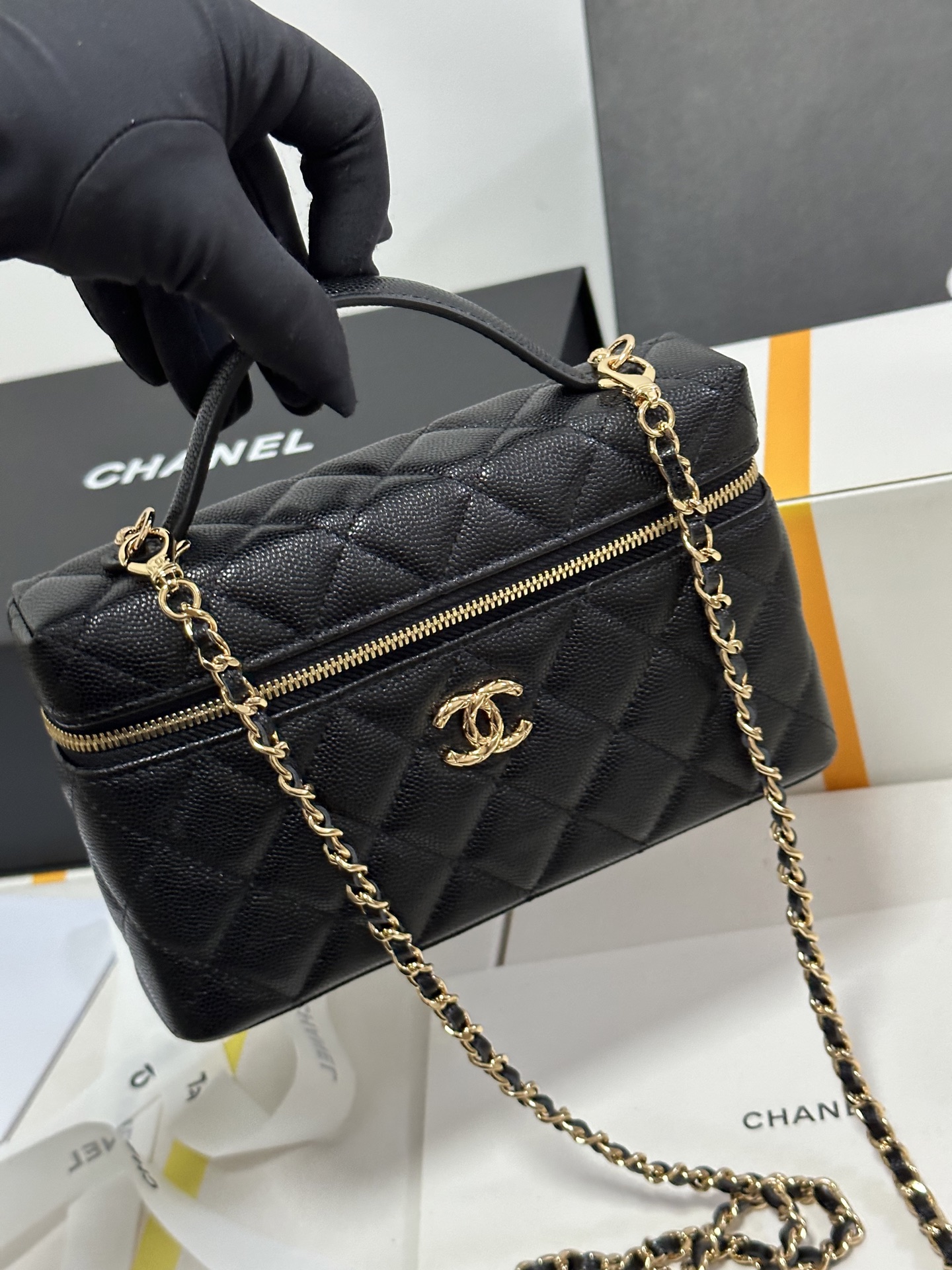 Chanel Basic Bag Cow Leather M-l-s