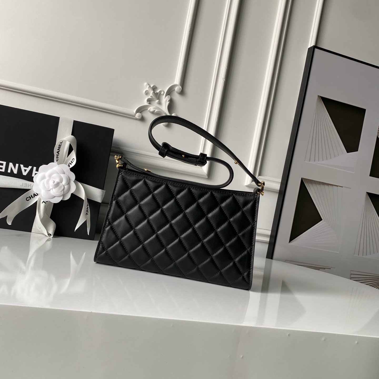 Chanel Basic Bag Sheepskin Red 22cm-l-s