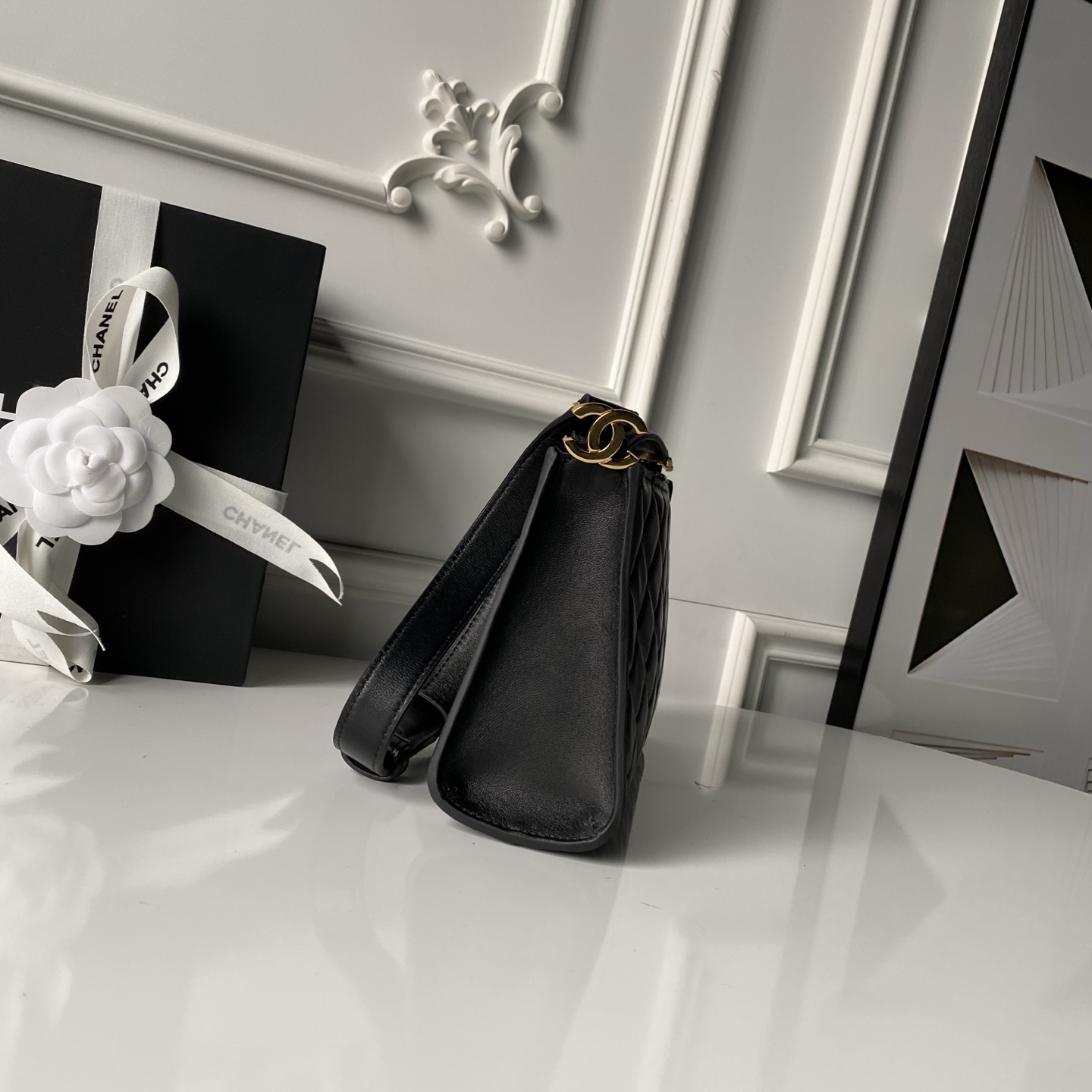 Chanel Basic Bag Sheepskin Red 22cm-l-s