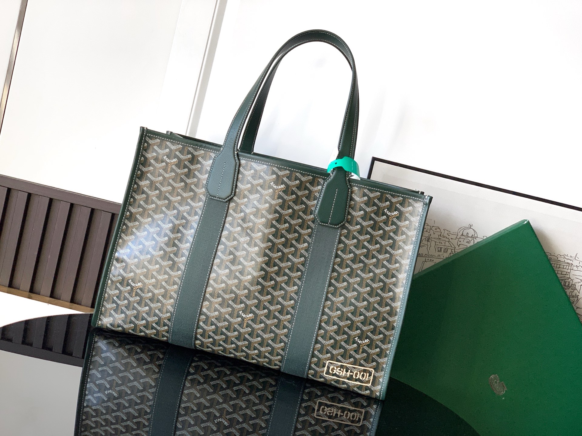 Goyard Tote Bag Canvas Green M-l
