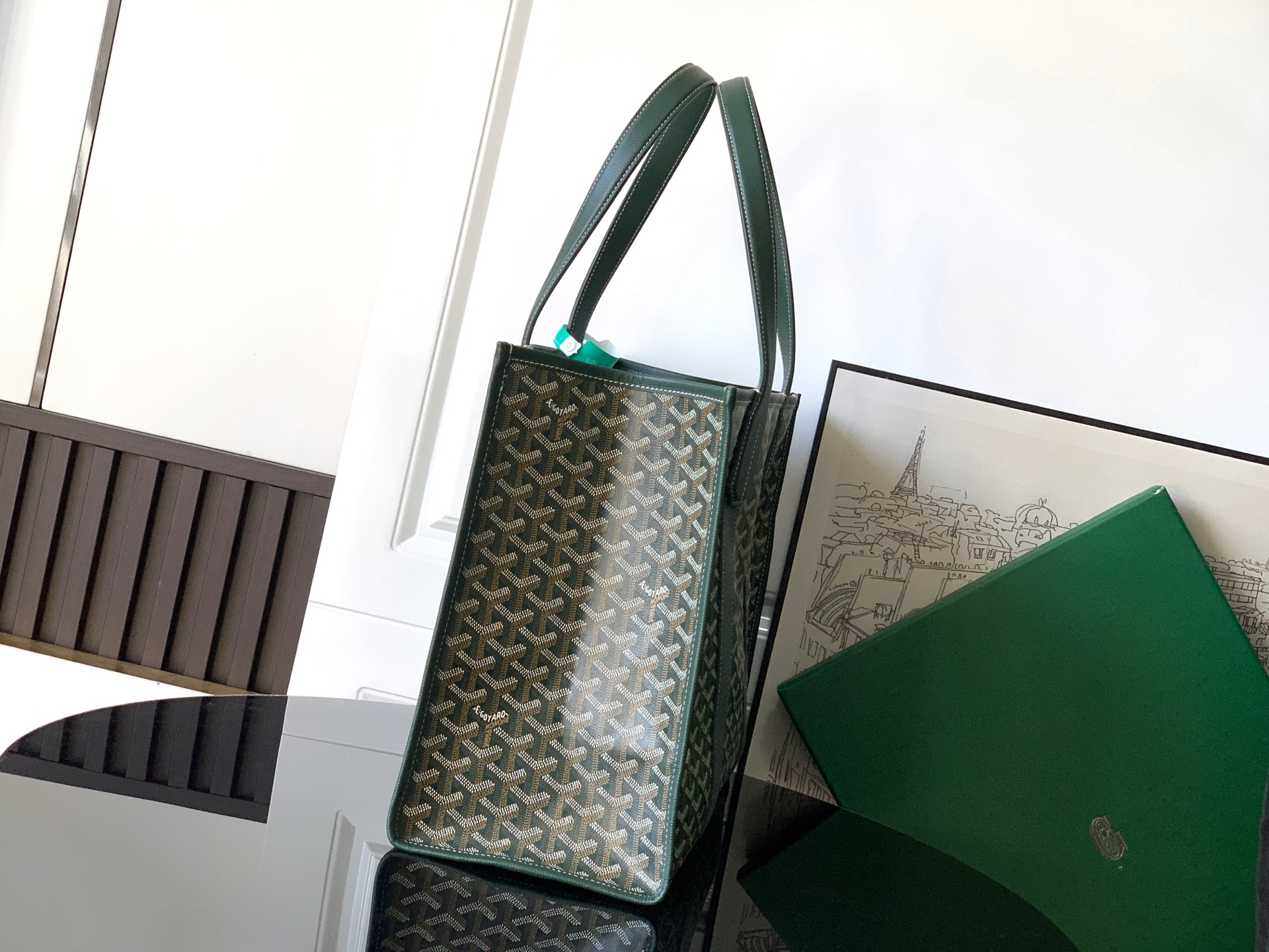 Goyard Tote Bag Canvas Green M-l