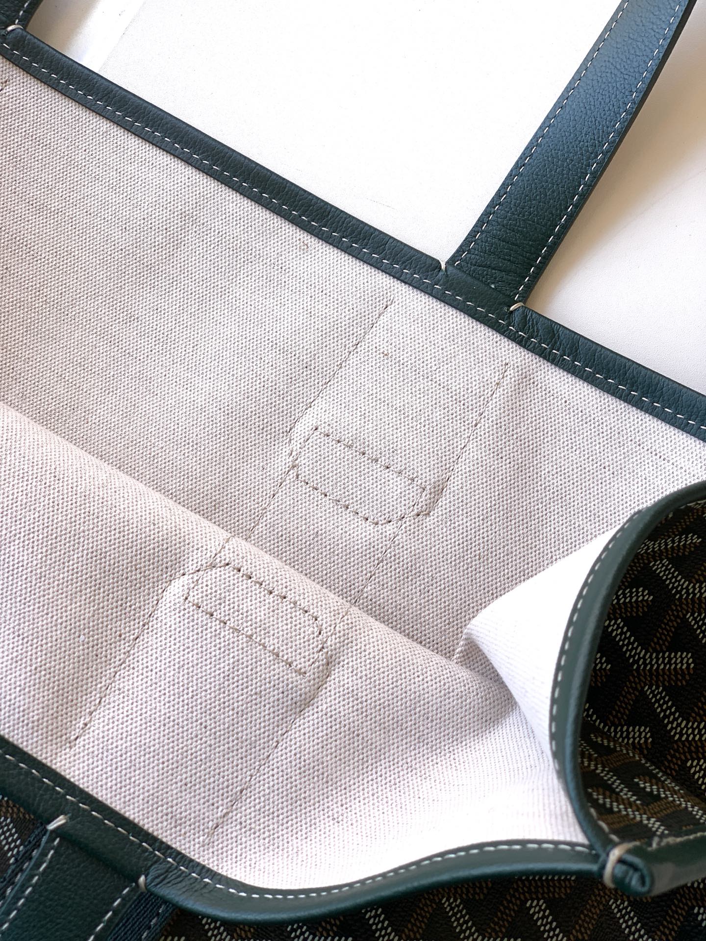 Goyard Tote Bag Canvas Green M-l