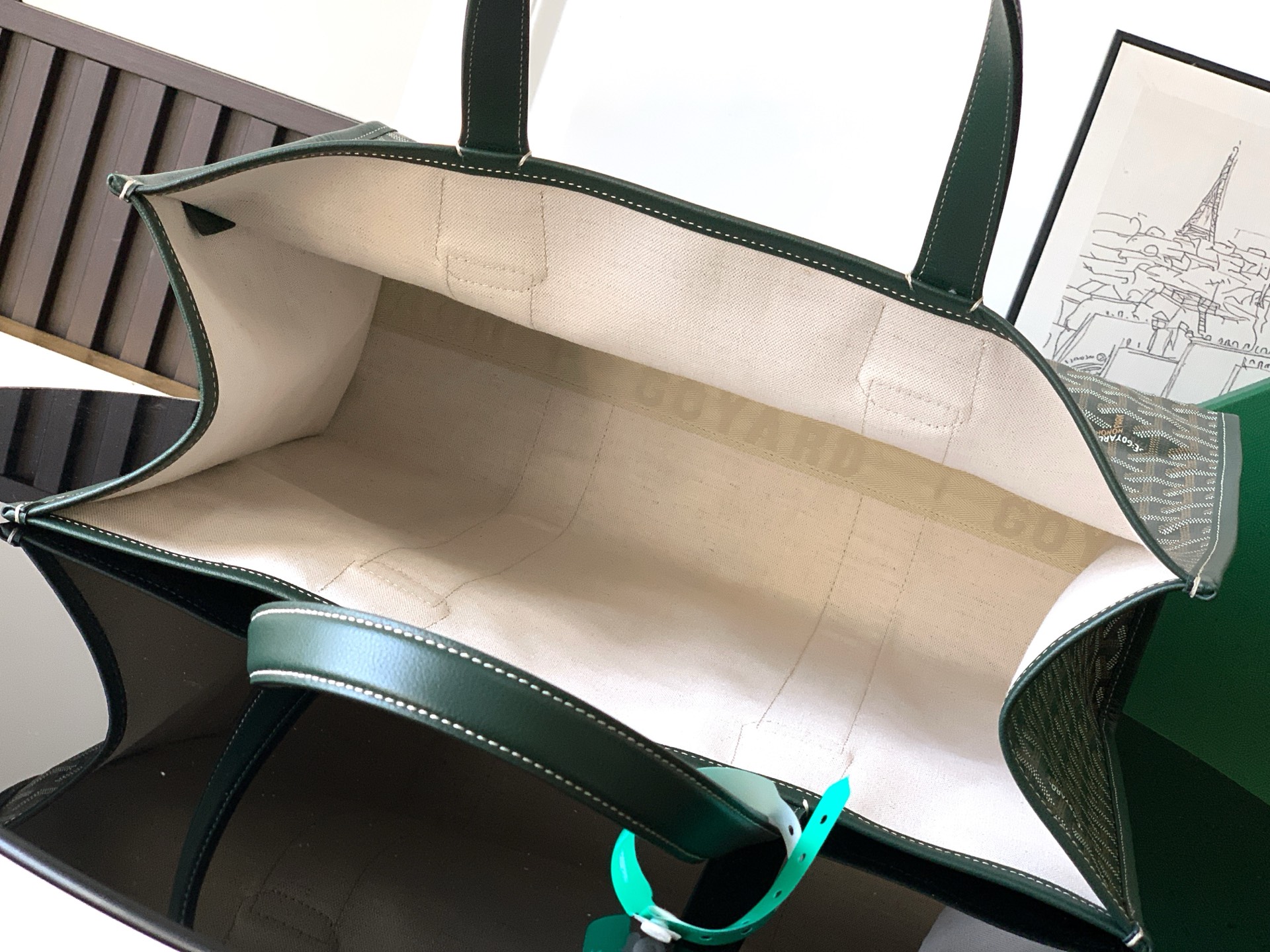 Goyard Tote Bag Canvas Green M-l