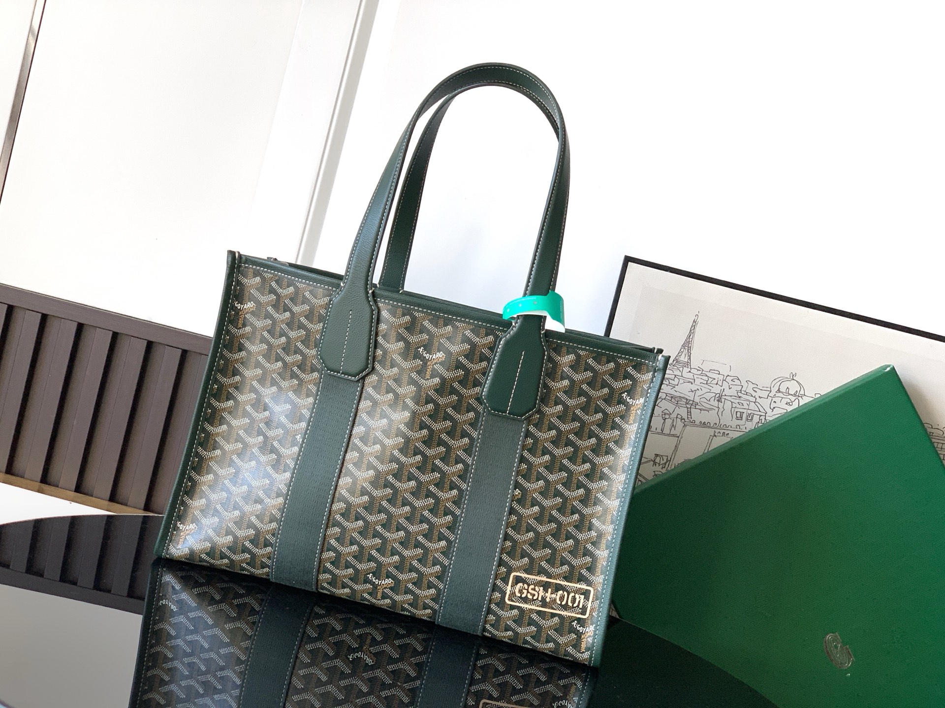 Goyard Tote Bag Canvas Green M-l