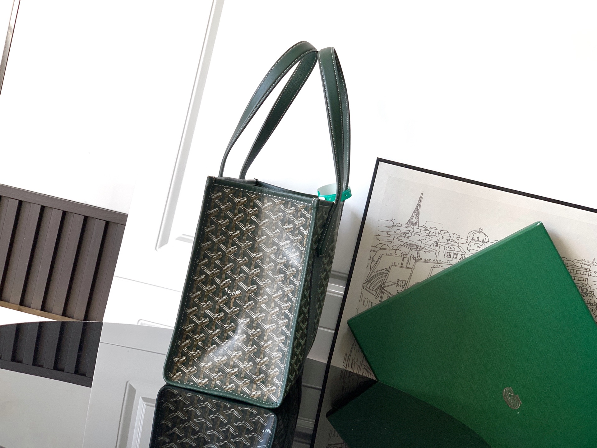 Goyard Tote Bag Canvas Green M-l