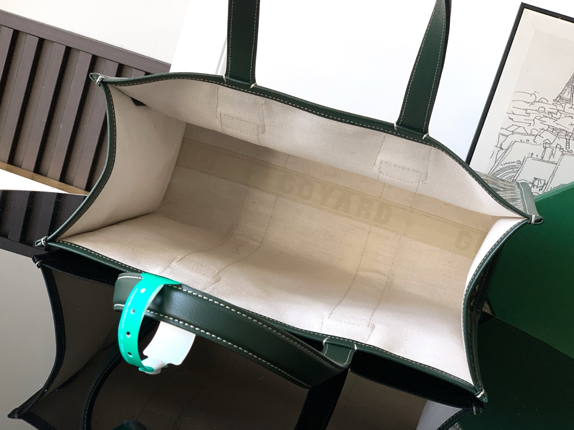 Goyard Tote Bag Canvas Green M-l