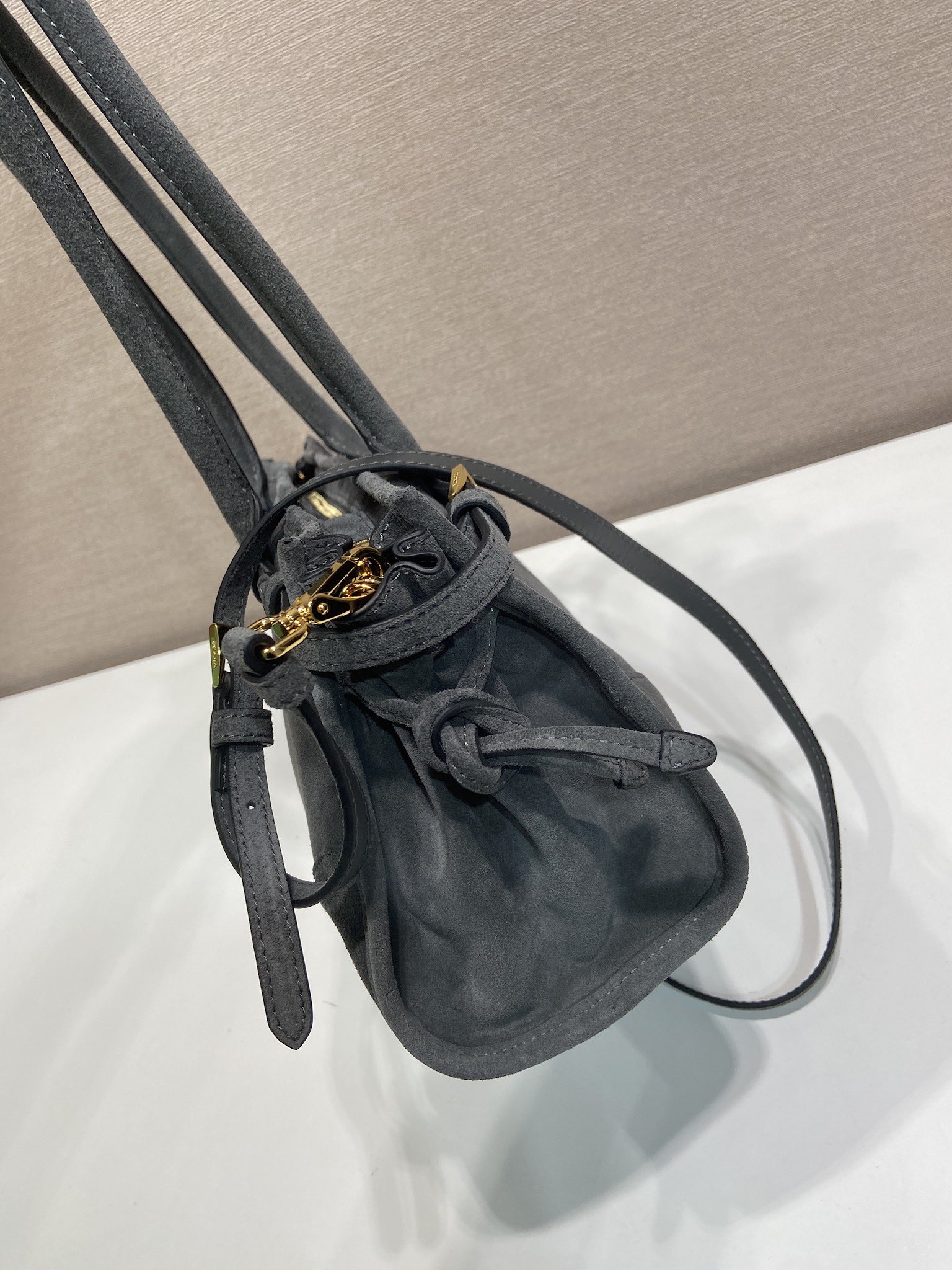 Prada Tote Bag Gray 12cm-l-s