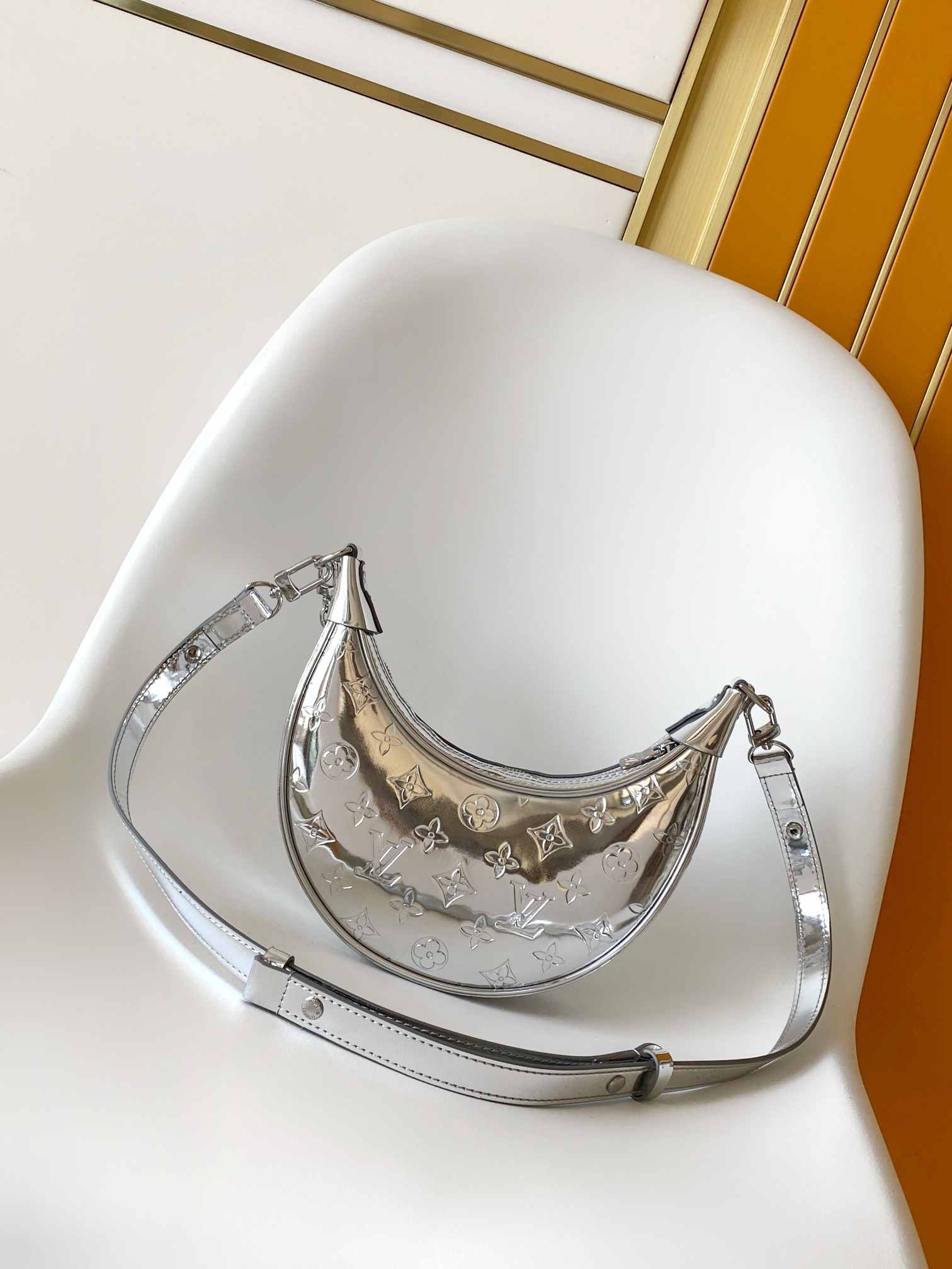 Louis Vuitton Basic Bag Canvas Silver M-l-s