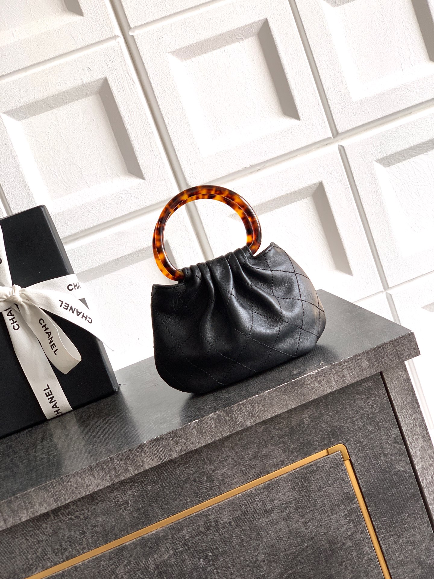 Chanel Tote Bag Sheepskin Brown M-l